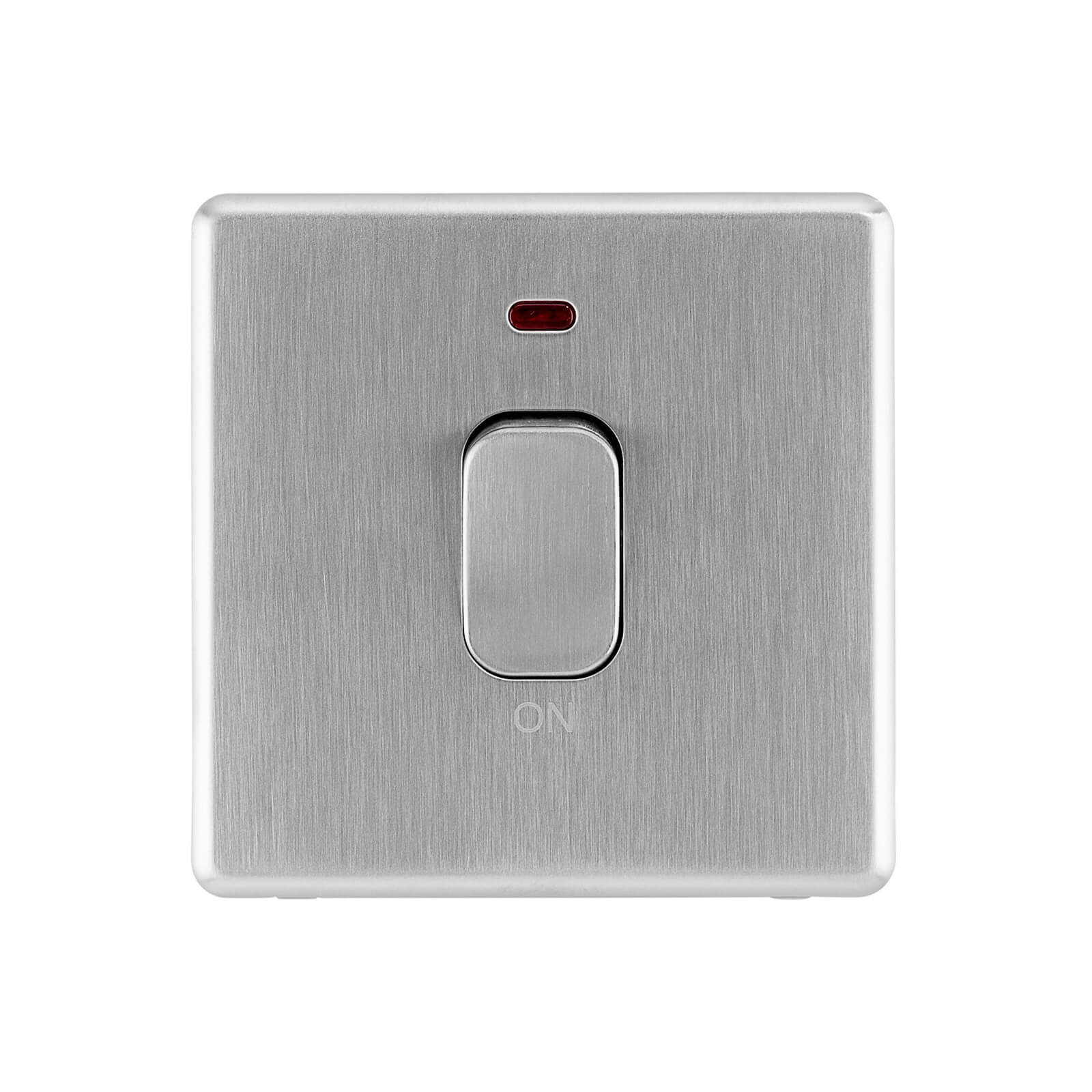 Arlec Fusion 50A 1 Gang Double pole Stainless Steel Single Switch