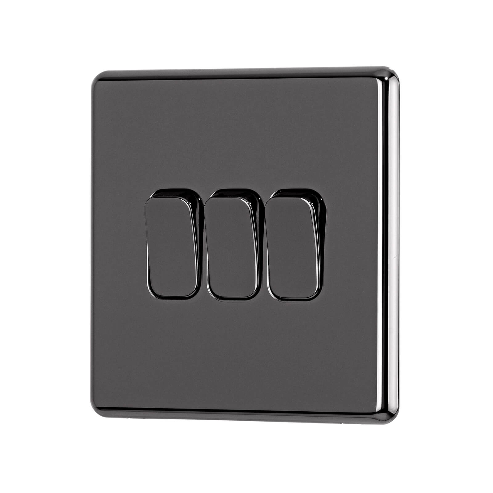 Arlec Fusion 10A 3Gang 2Way Black Nickel Triple light switch