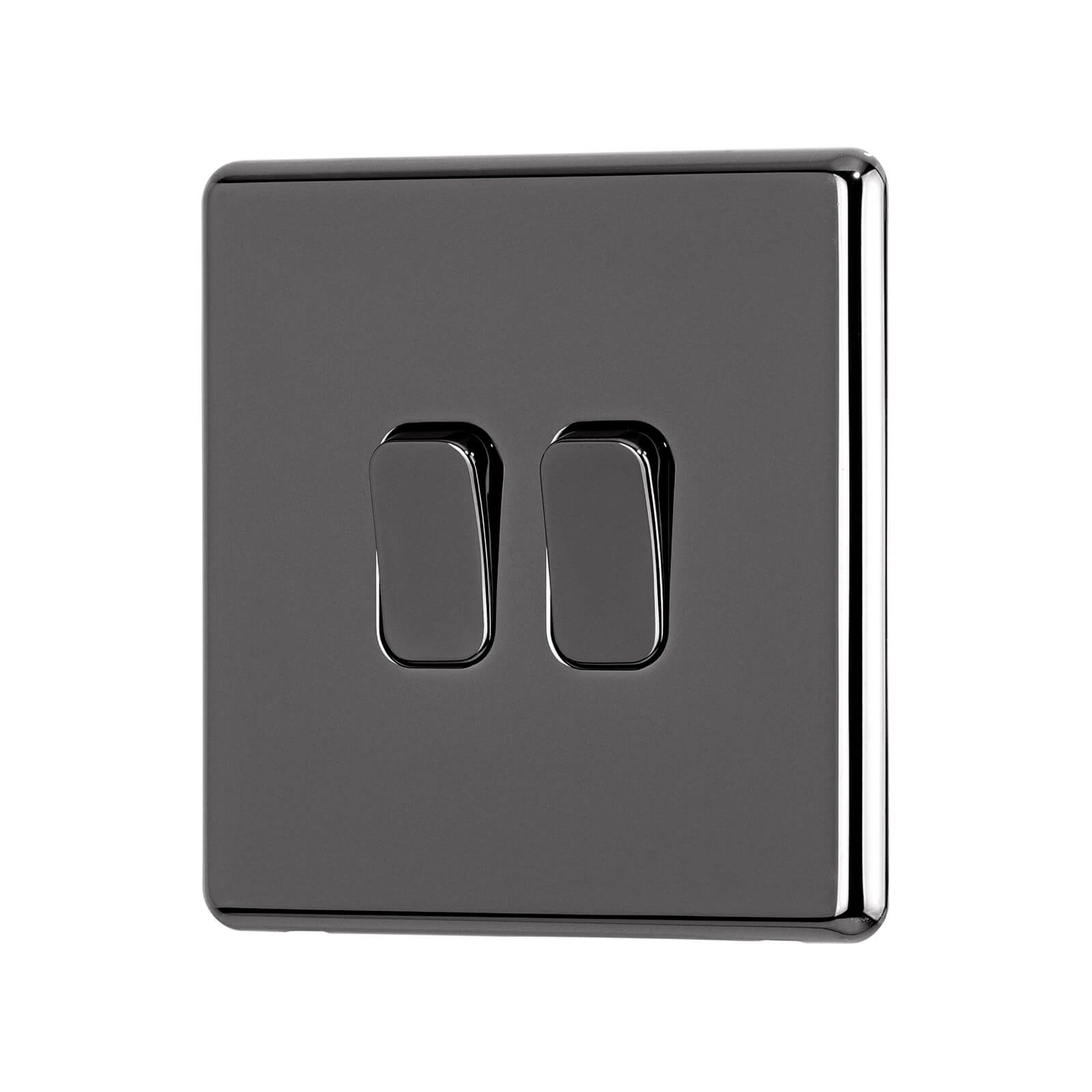 Arlec Fusion 10A 2Gang 2Way Black Nickel Double light switch
