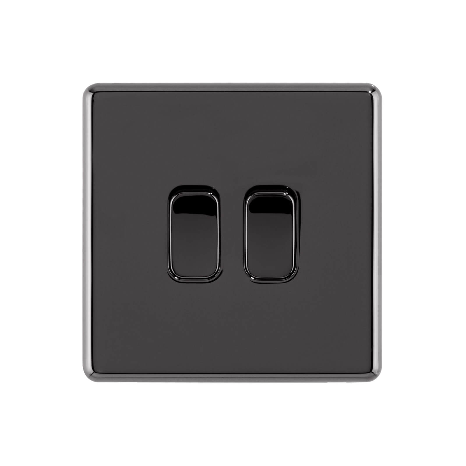 Arlec Fusion 10A 2Gang 2Way Black Nickel Double light switch