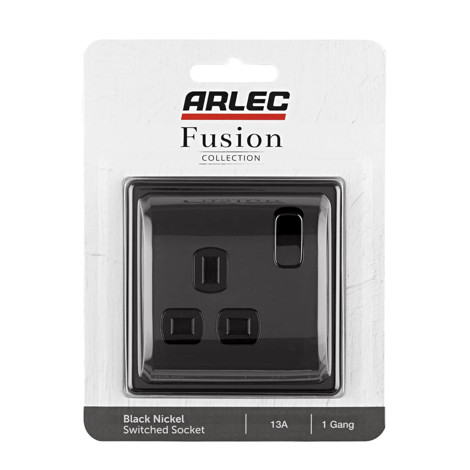 Arlec Fusion 13A 1 Gang Black Nickel Single switched socket
