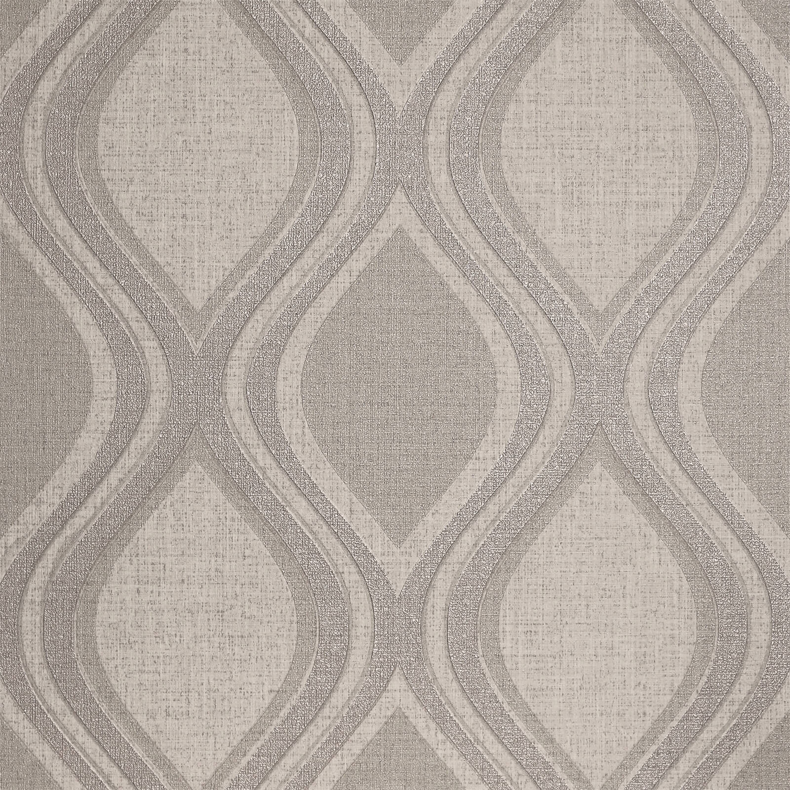 Arthouse Curve Geometric Textured Paste the Wall Wallpaper - Taupe