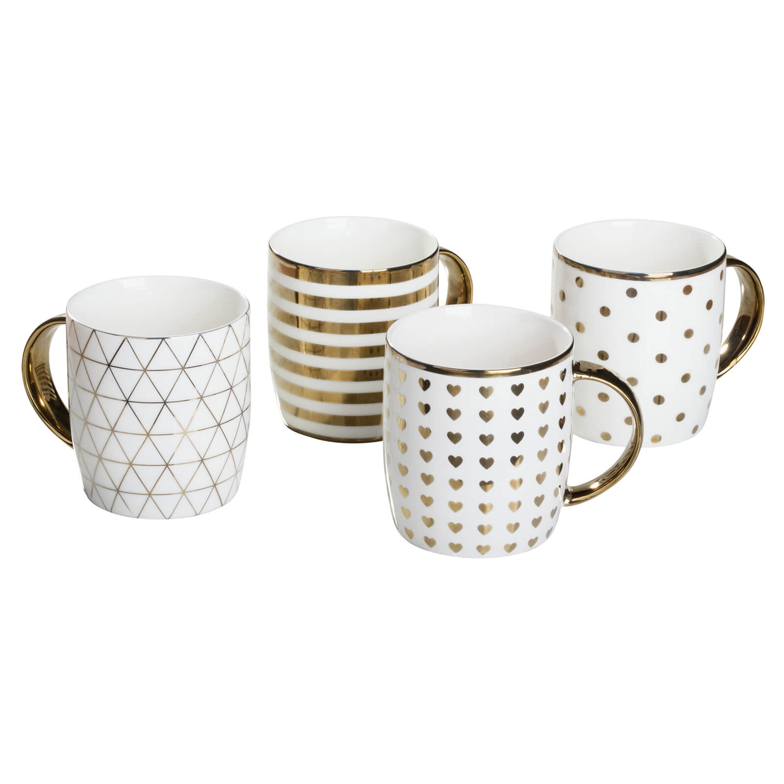 Gold Chrome Mugs - 4 Piece Set