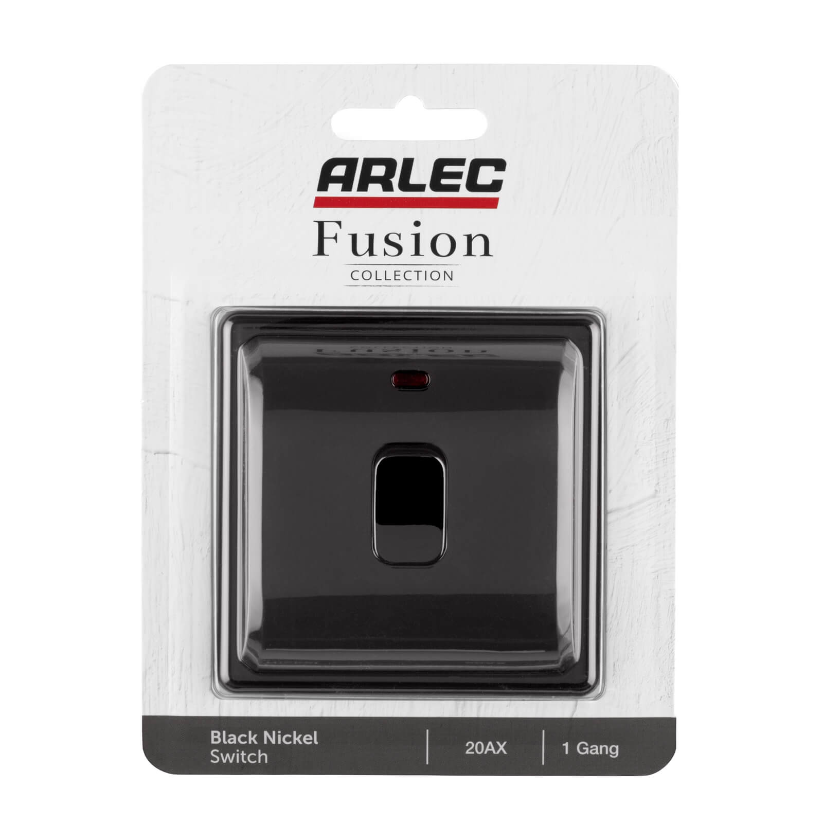 Arlec Fusion 20A 1Gang Double pole Black Nickel Single Switch