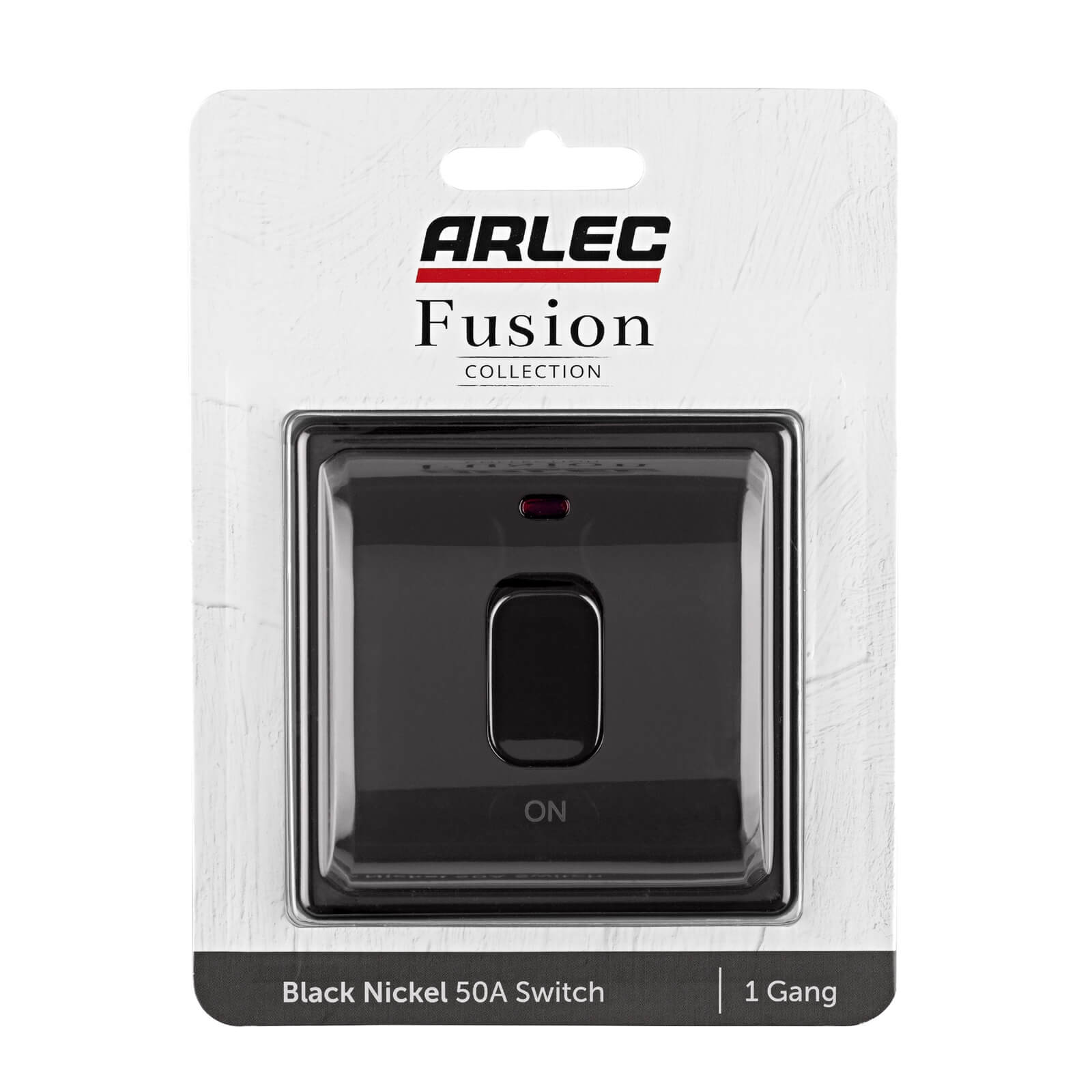 Arlec Fusion 50A 1Gang Double pole Black Nickel Single Switch