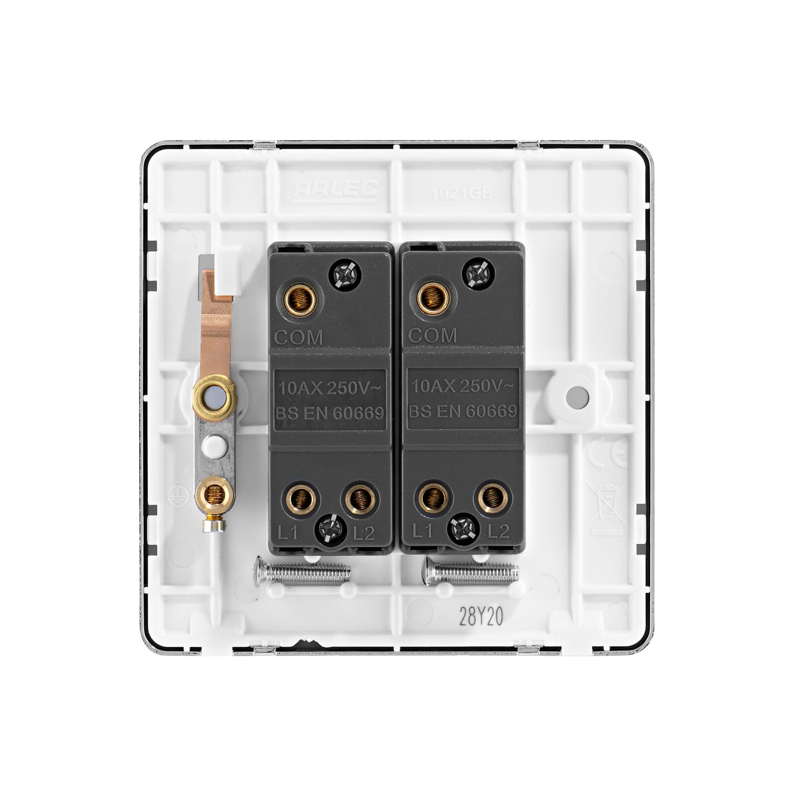 Arlec Fusion 10A 2Gang 2Way Polished Chrome Double light switch