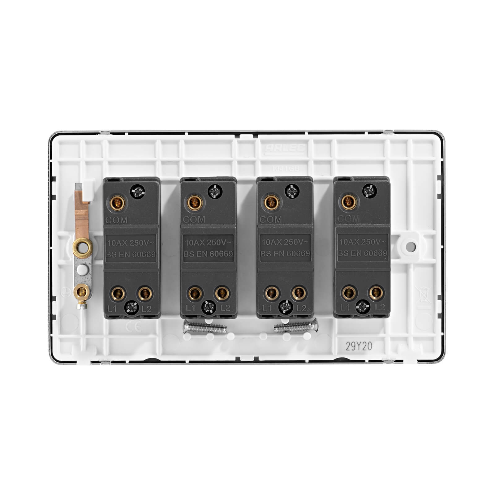 Arlec Fusion 10A 4Gang 2Way Polished Chrome Quadruple light switch