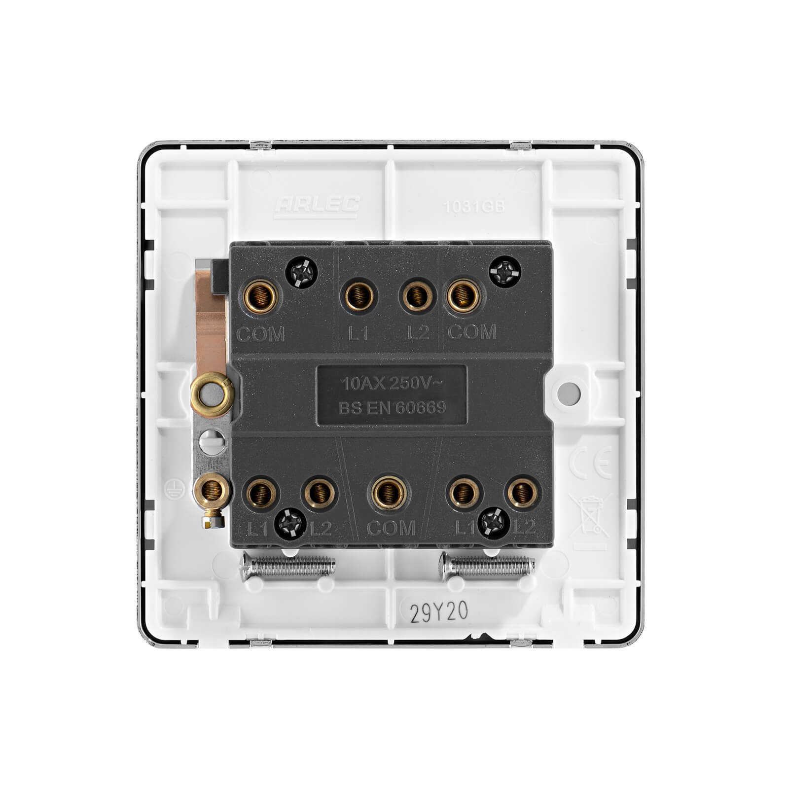Arlec Fusion 10A 3Gang 2Way Polished Chrome Triple light switch