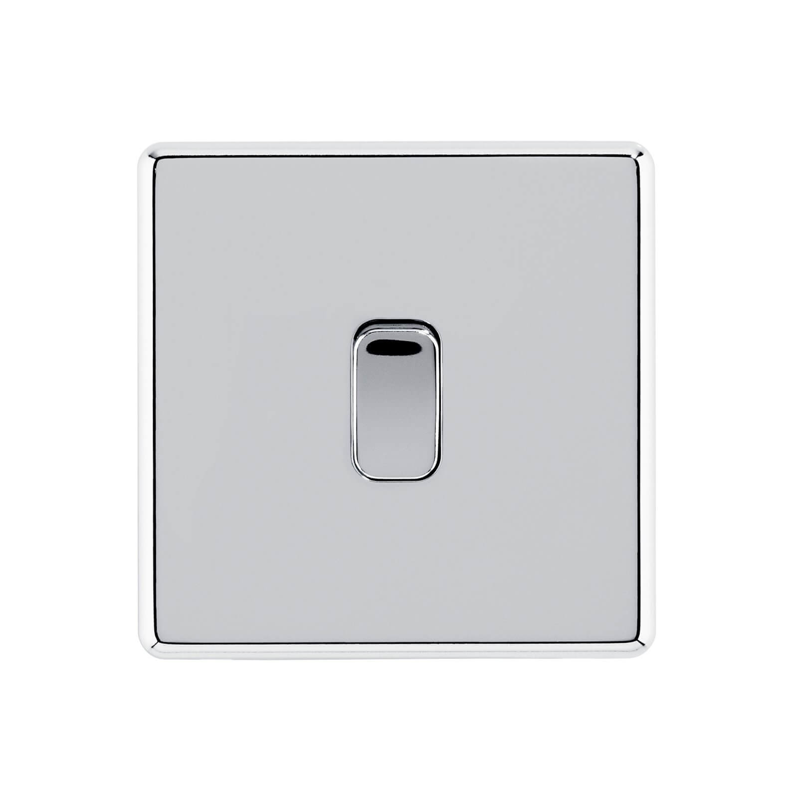 Arlec Fusion 10A 1Gang 2Way Polished Chrome Single light switch