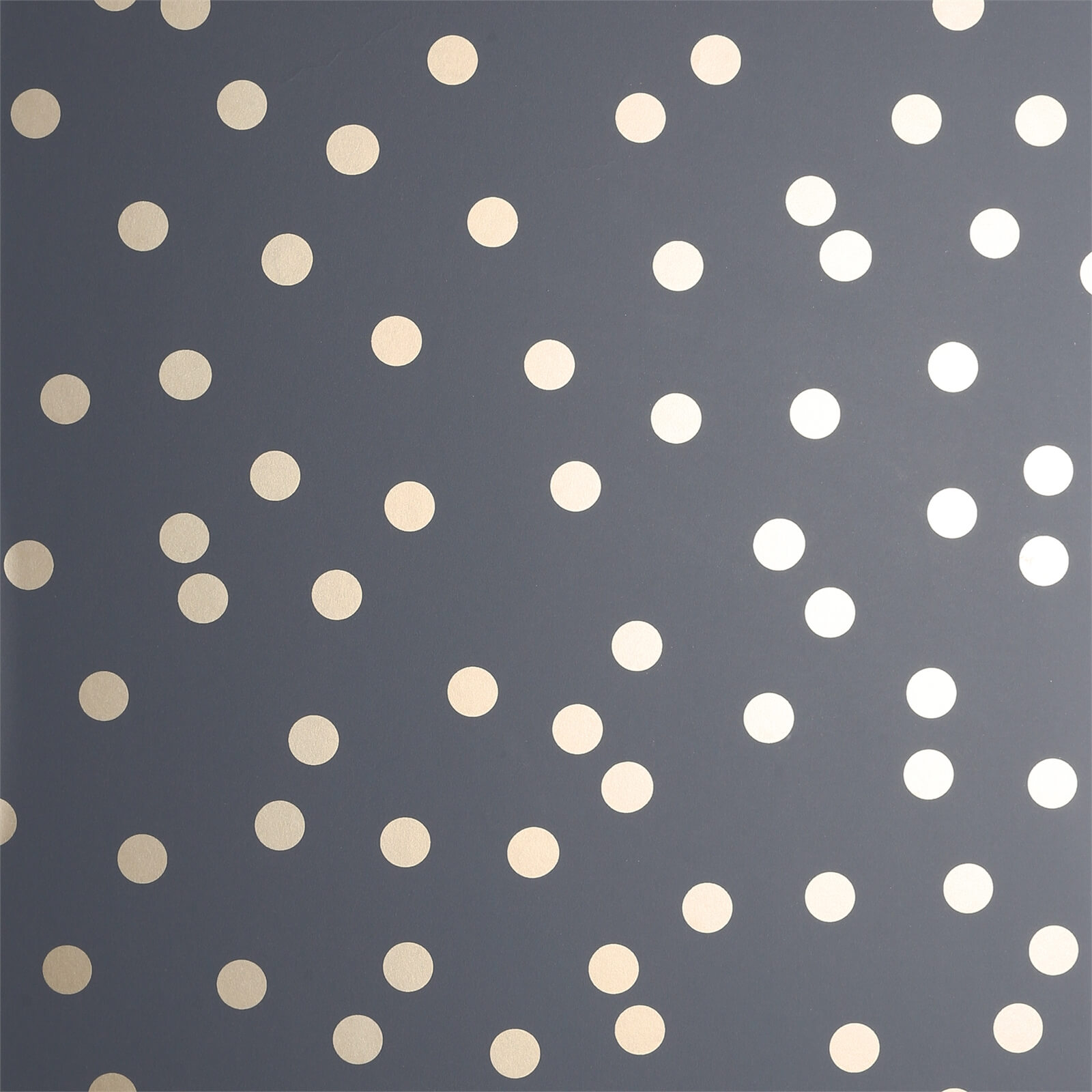 Arthouse Dotty Smooth Metallic Charcoal and Rose Gold Wallpaper