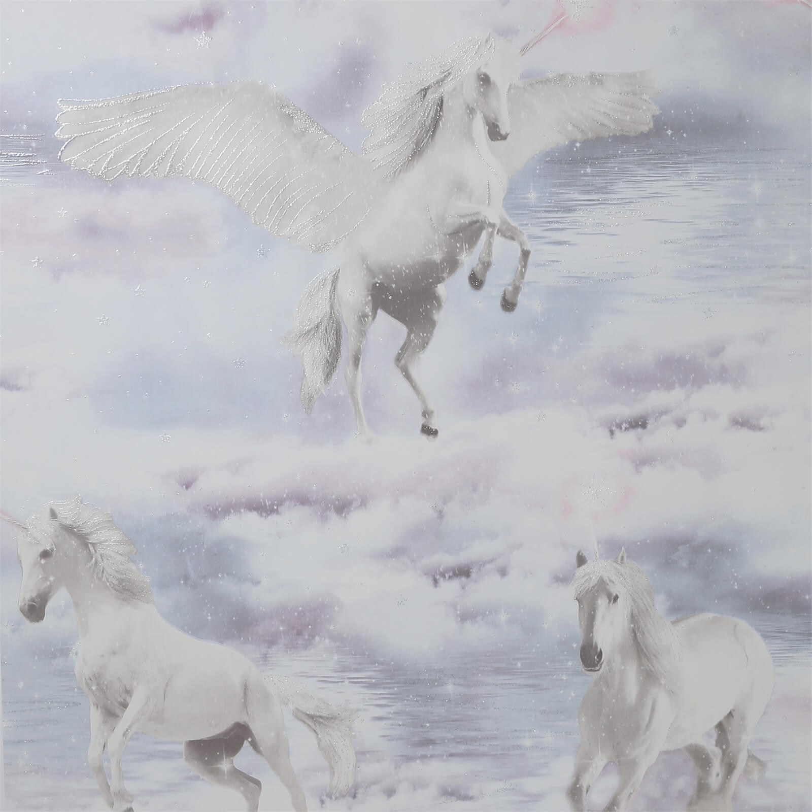 Arthouse Unicorn Kingdom Kids Smooth Glitter Grey Wallpaper