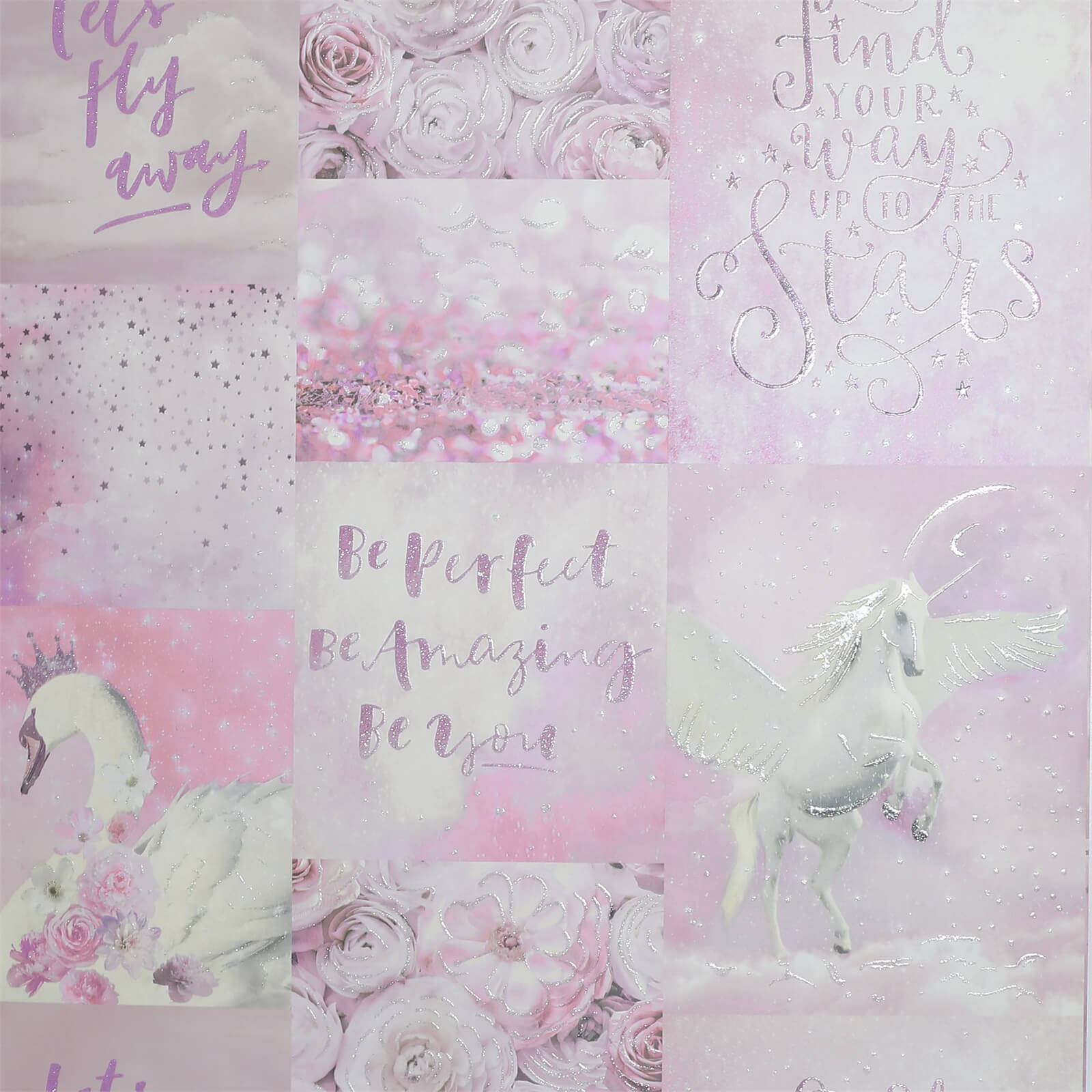 Arthouse Panadora's Dream Unicorn Smooth Glitter Pink Wallpaper