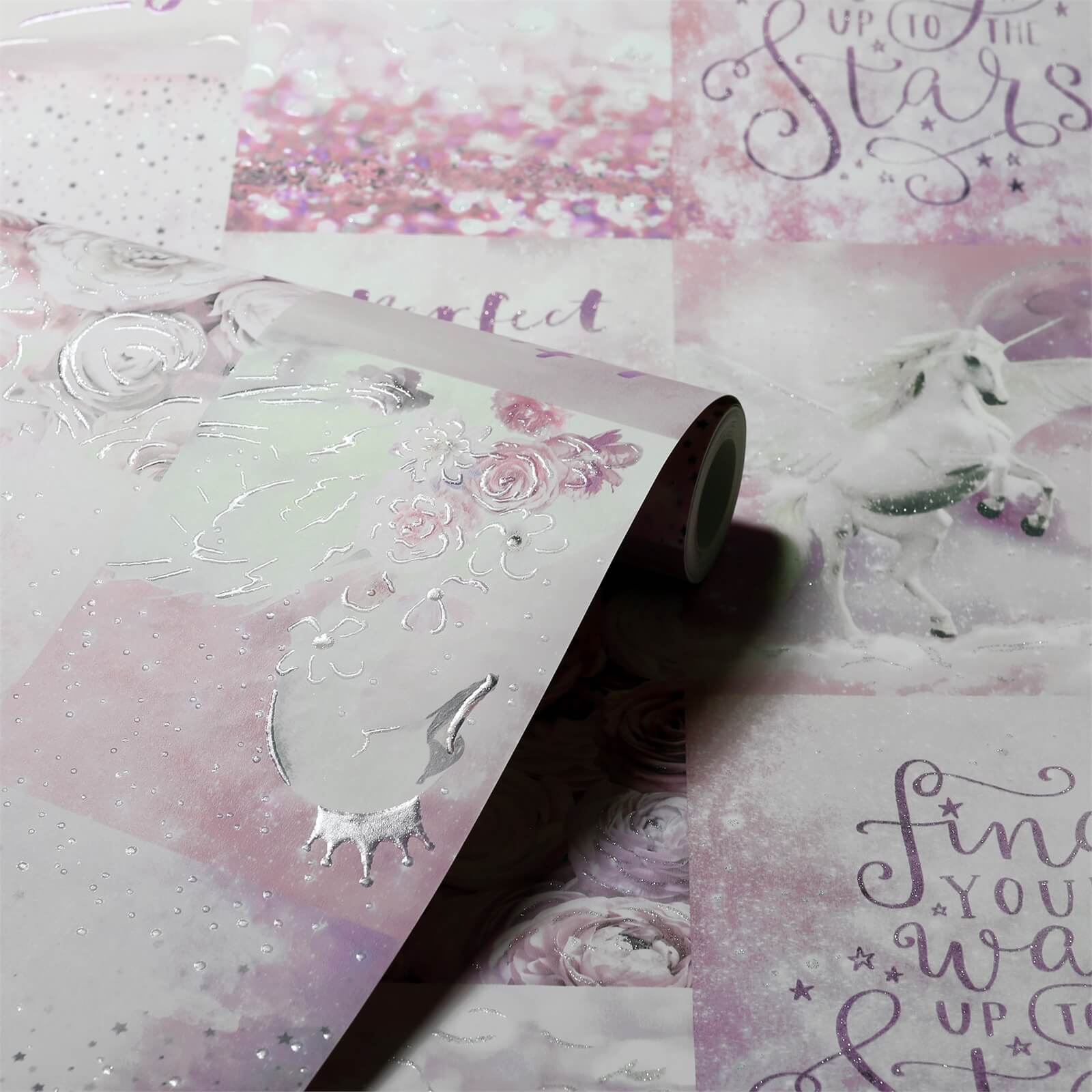 Arthouse Panadora's Dream Unicorn Smooth Glitter Pink Wallpaper
