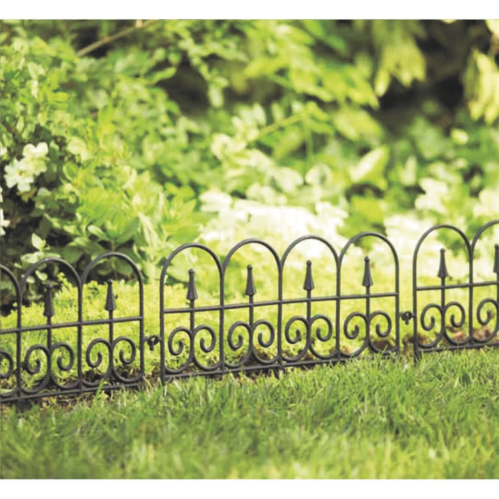 Black Decorative Garden Fence (Pack of 2)