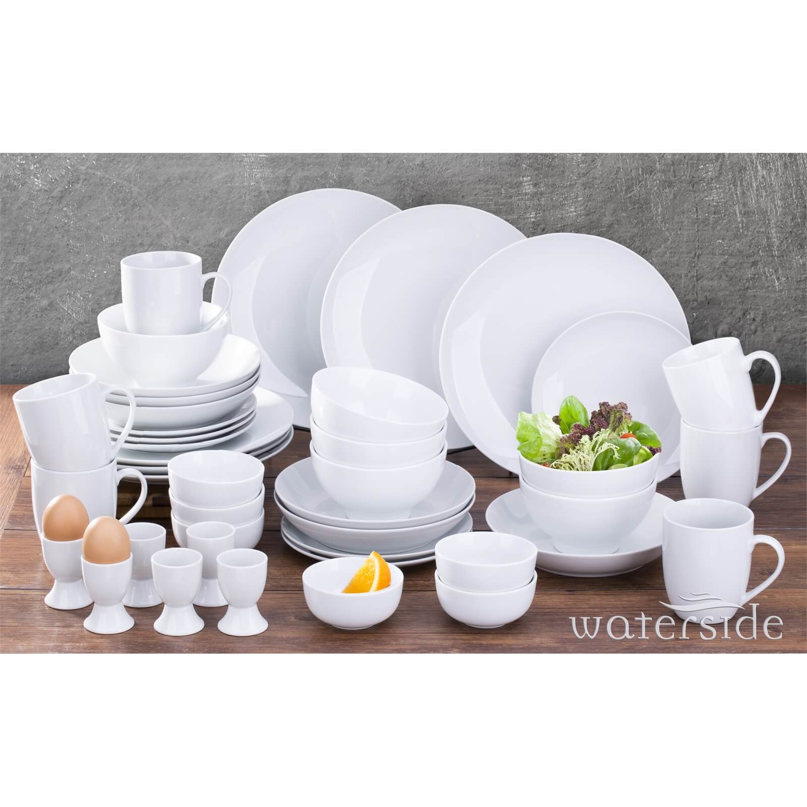 Simply White 42 Piece Round Dinner Set