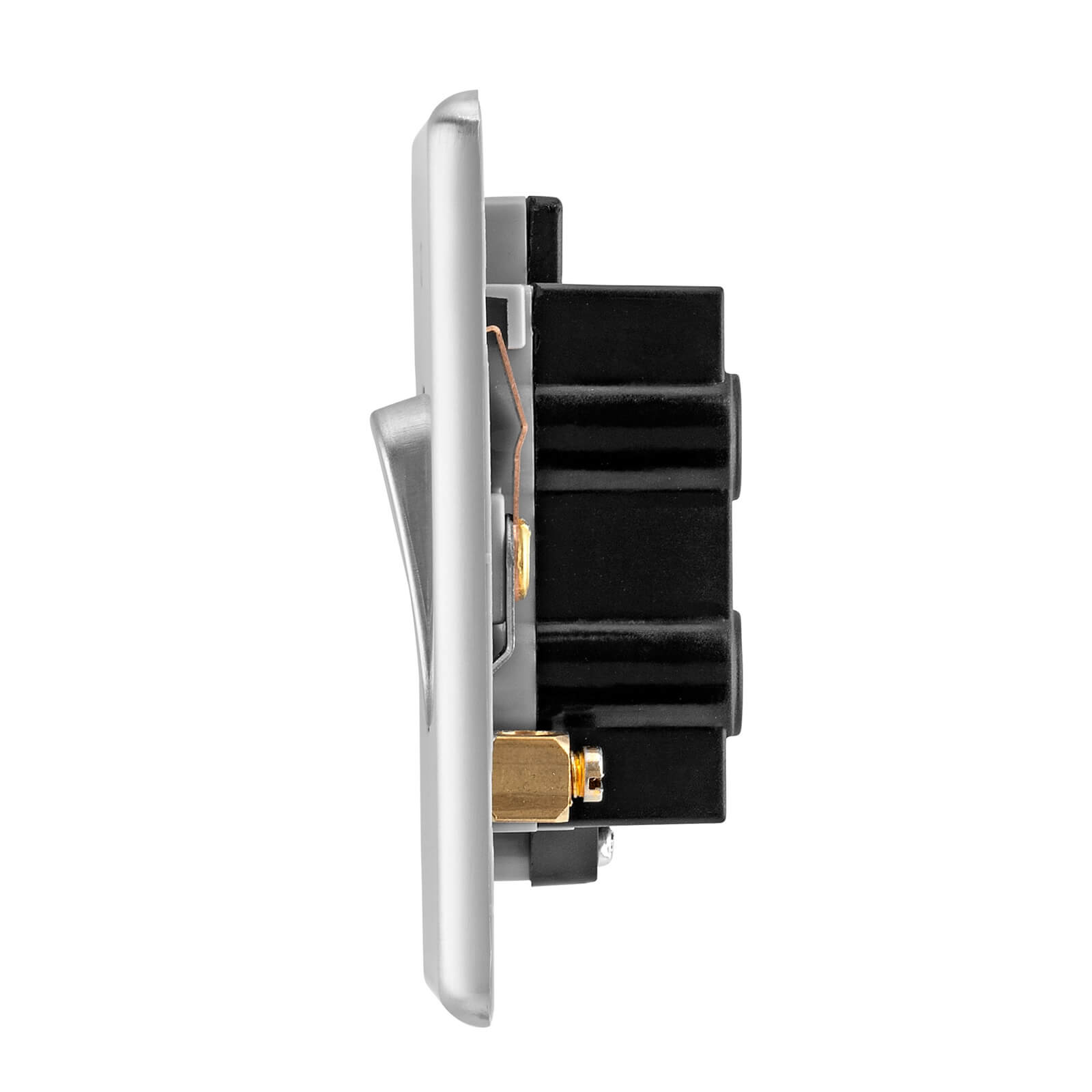 Arlec Fusion 50A 1Gang Double pole Polished Chrome Single Switch