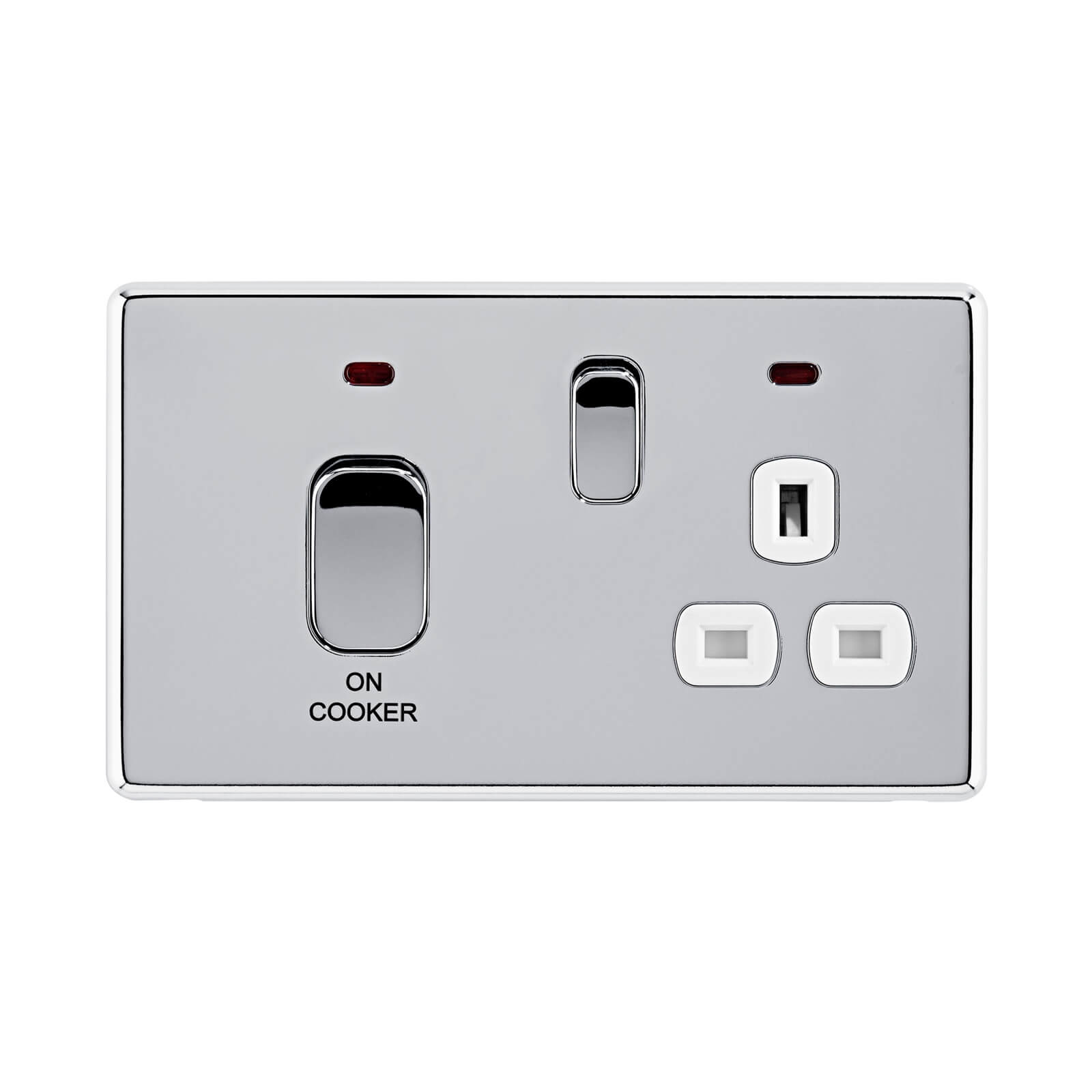 Arlec Fusion 45A 1Gang Polished Chrome Cooker Switch