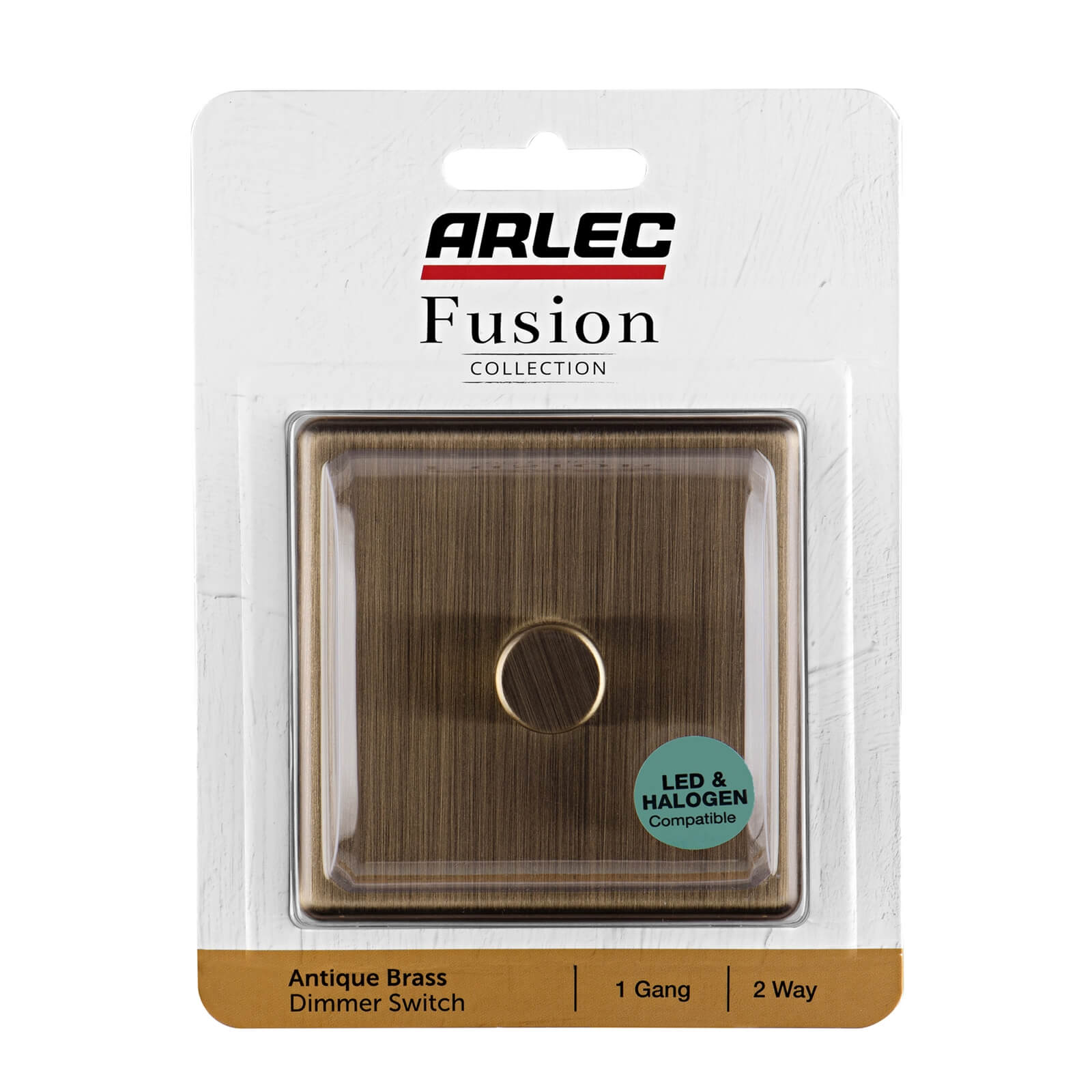 Arlec Fusion 1 Gang 2 Way Antique Brass Dimmer switch