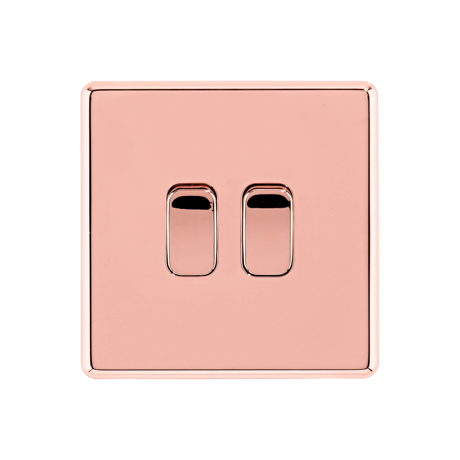 Arlec Fusion 10A 2Gang 2Way Rose Gold Double light switch