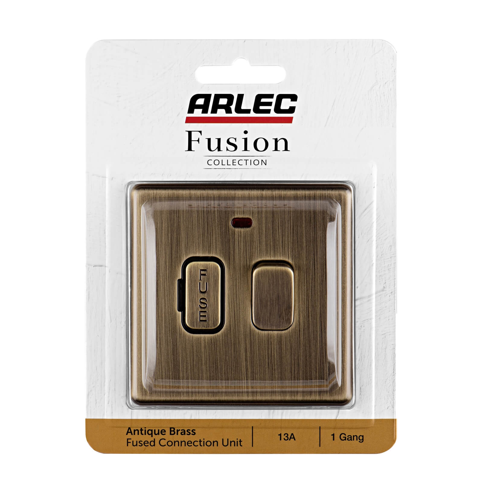 Arlec Fusion 13A Antique Brass Switched fused connection unit
