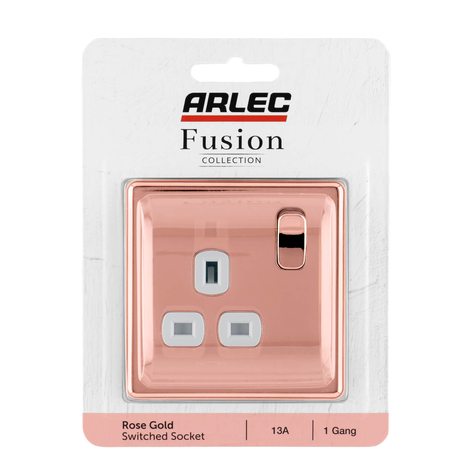 Arlec Fusion 13A 1 Gang Rose Gold Single switched socket