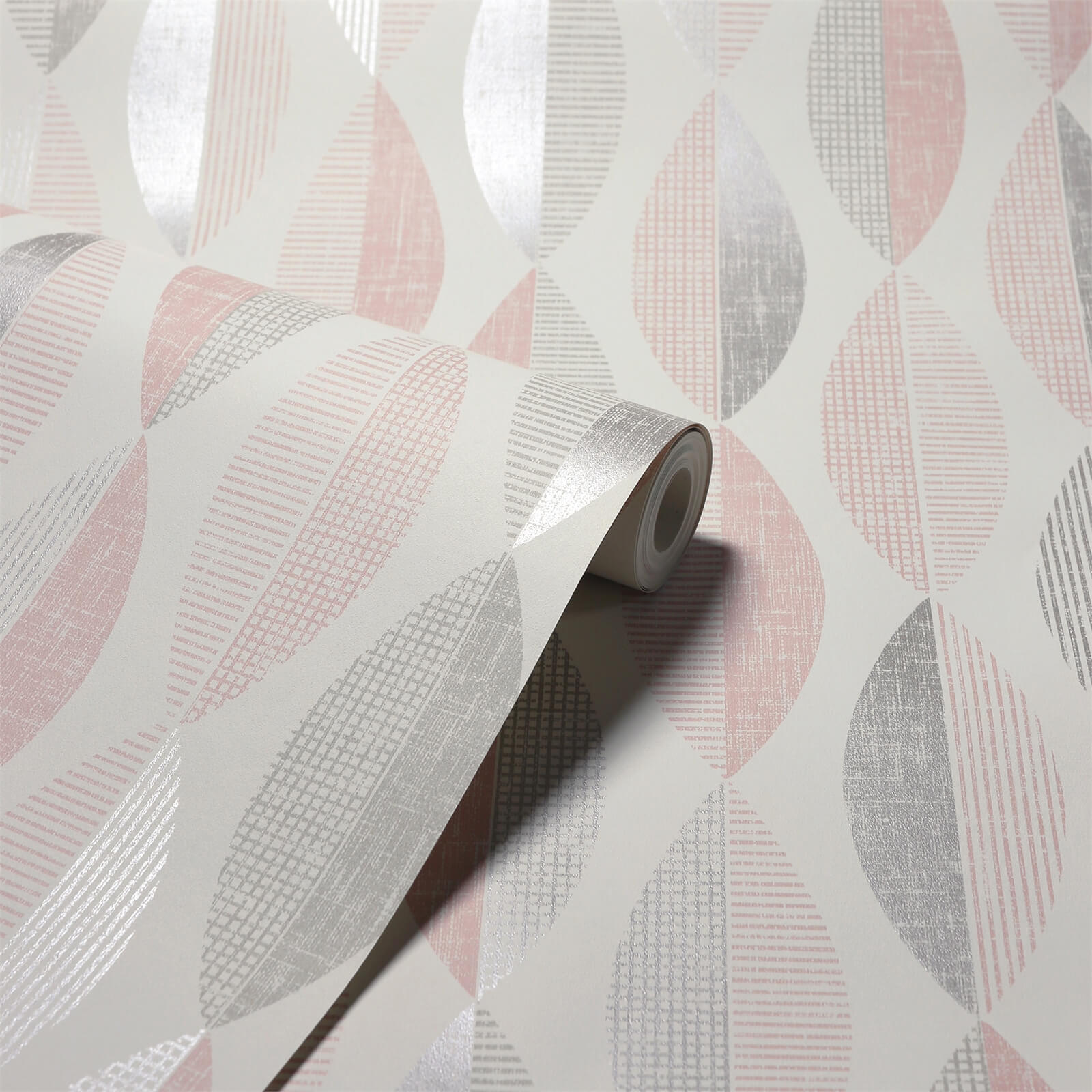 Arthouse Aziza Geometric Smooth Metallic Blush Wallpaper