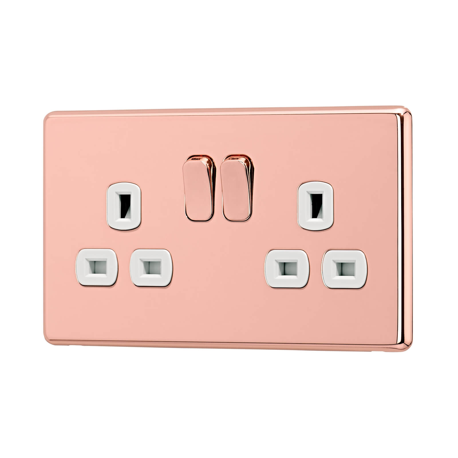 Arlec Fusion 13A 2 Gang Rose Gold Double switched socket