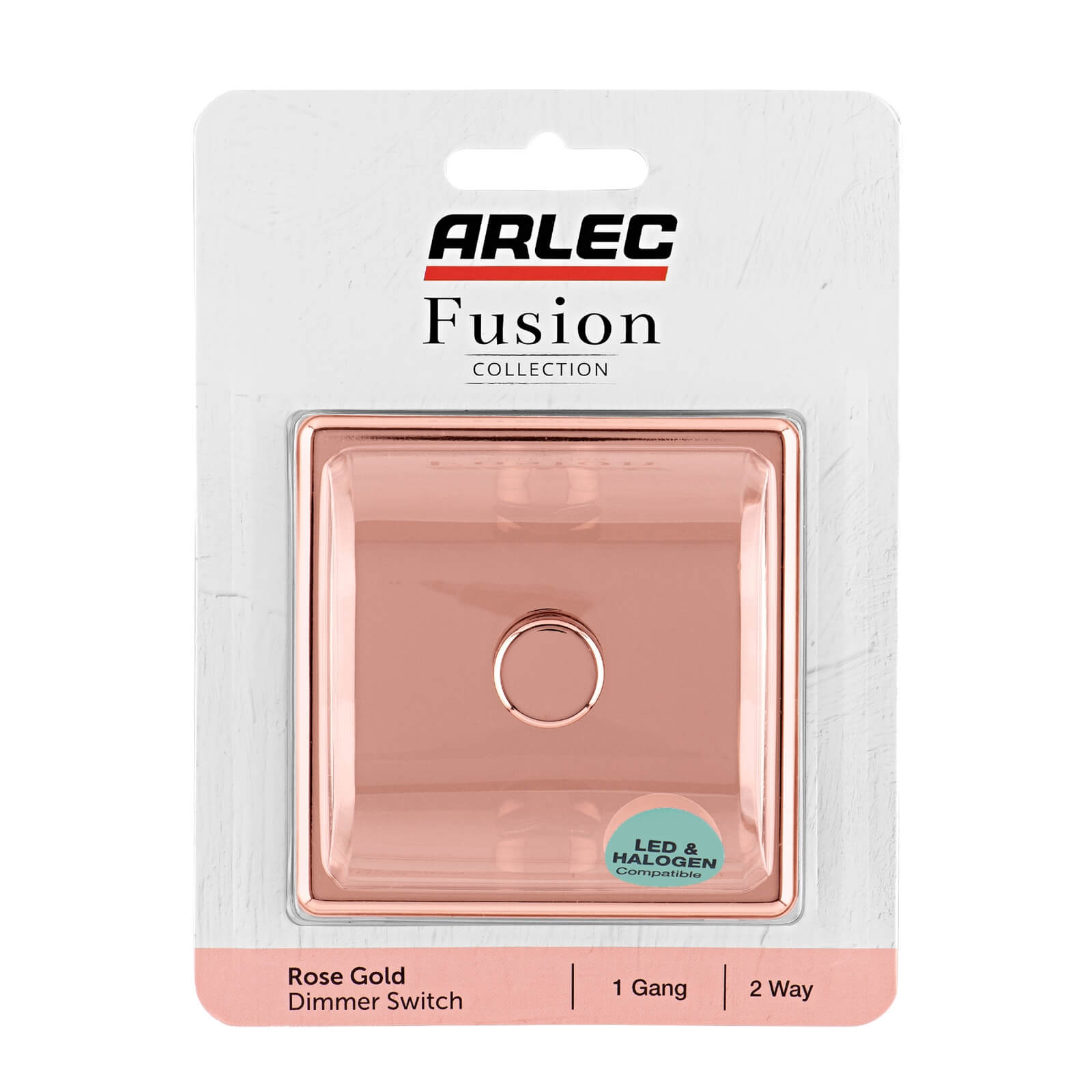 Arlec Fusion 1 Gang 2 Way Rose Gold Dimmer switch
