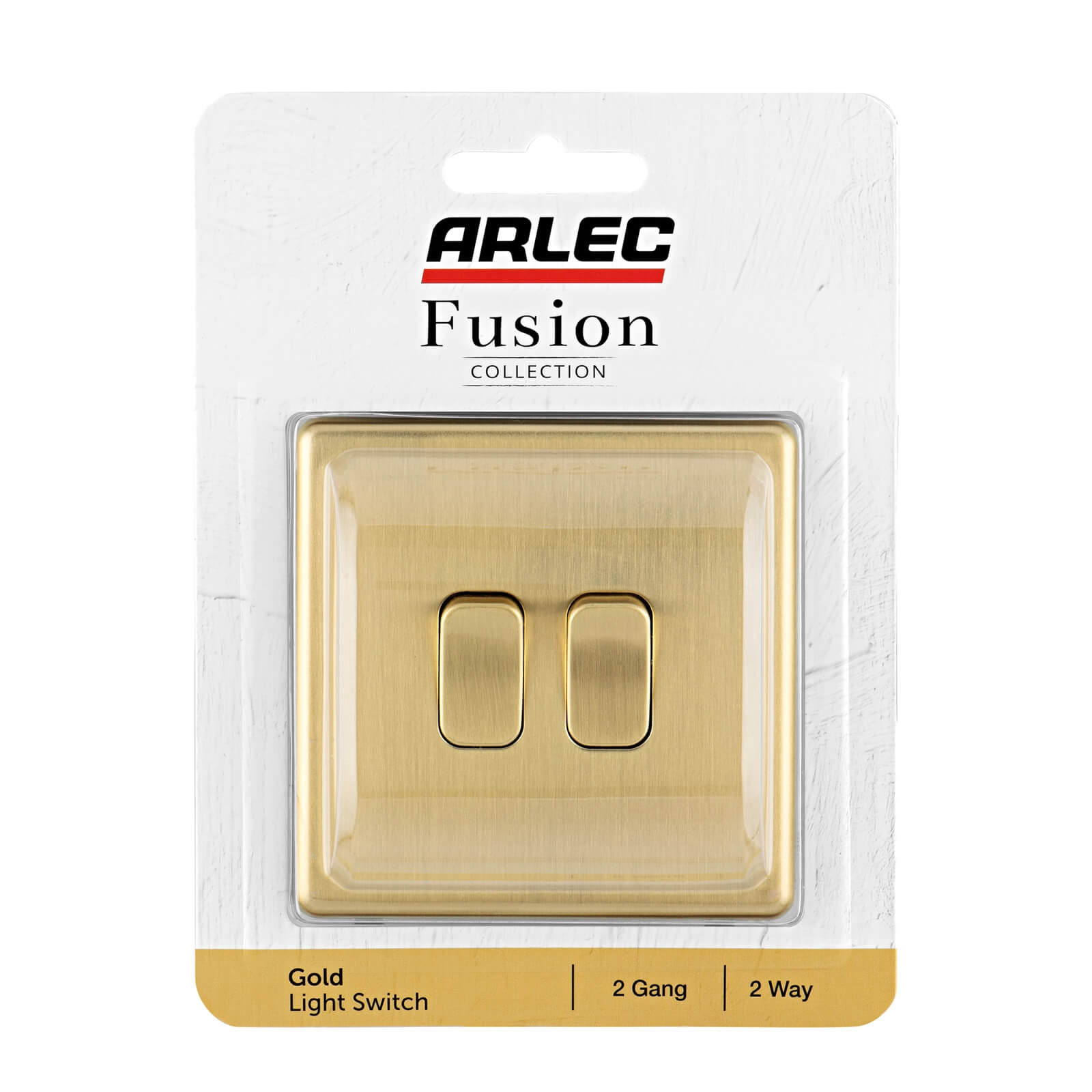 Arlec Fusion 10A 2 Gang 2 Way Gold Double light switch