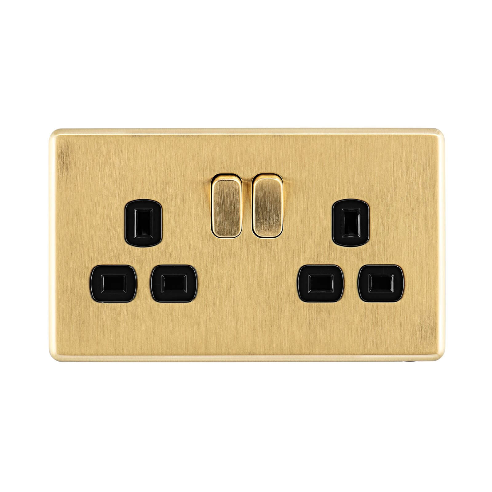 Arlec Fusion 13A 2 Gang Gold Double switched socket