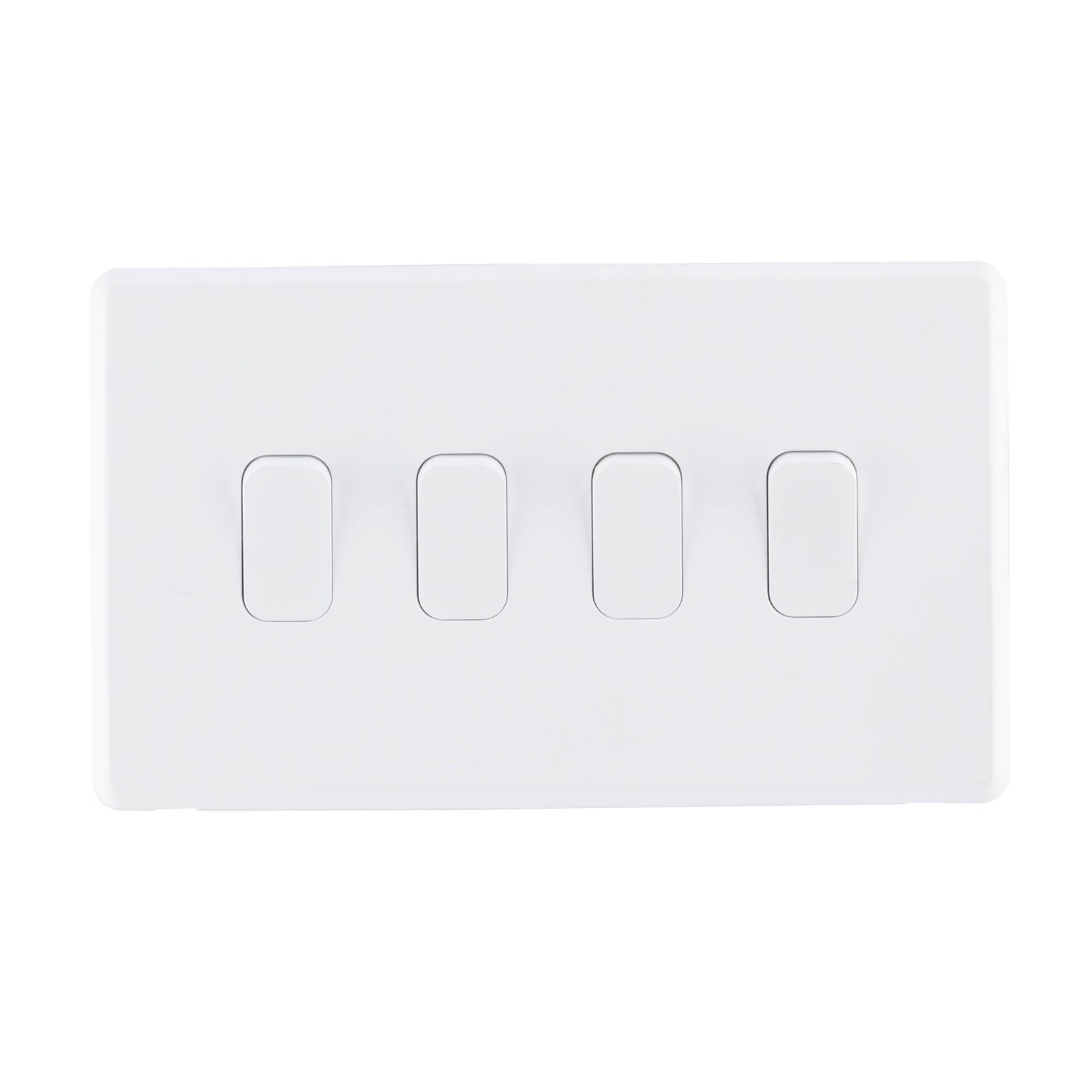 Arlec Rocker 10A 4Gang 2Way Ice White Quadruple light switch