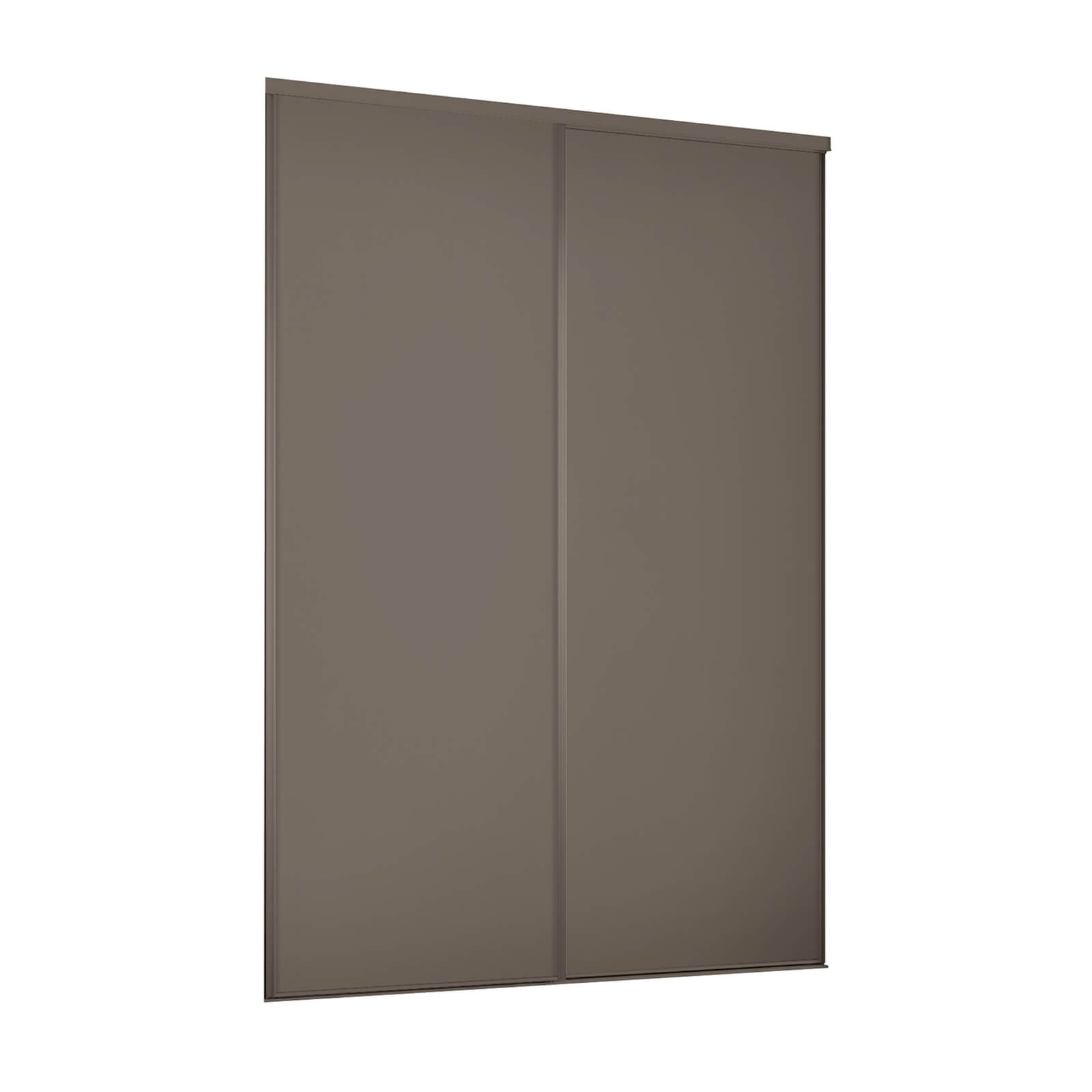 Classic 2 Door Sliding Wardrobe Kit Stone Grey Panel (W)1489 x (H)2260mm