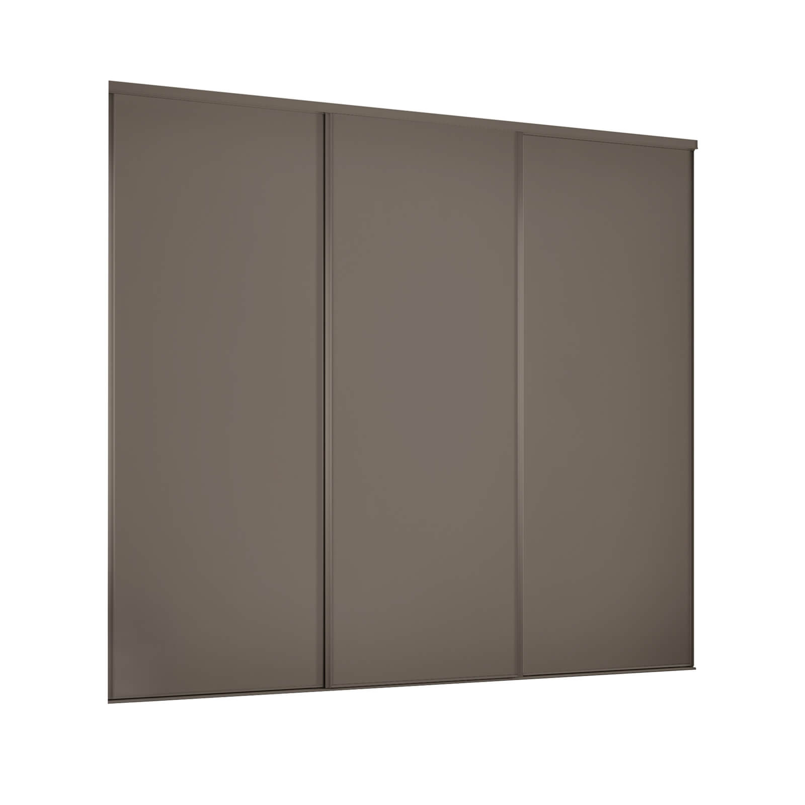 Classic 3 Door Sliding Wardrobe Kit Stone Grey Panel (W)1760 x (H)2260mm