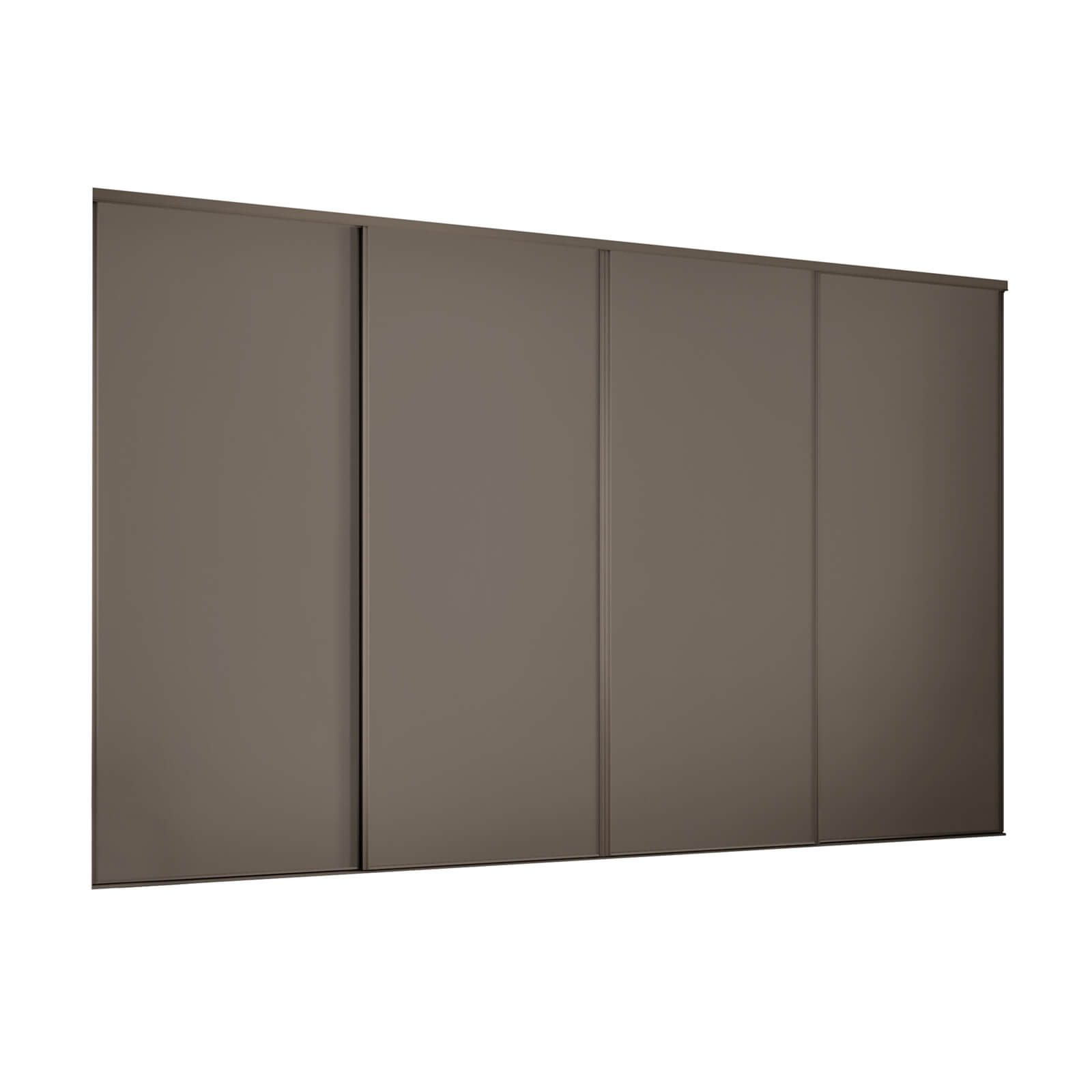 Classic 4 Door Sliding Wardrobe Kit Stone Grey Panel (W)2370 x (H)2260mm