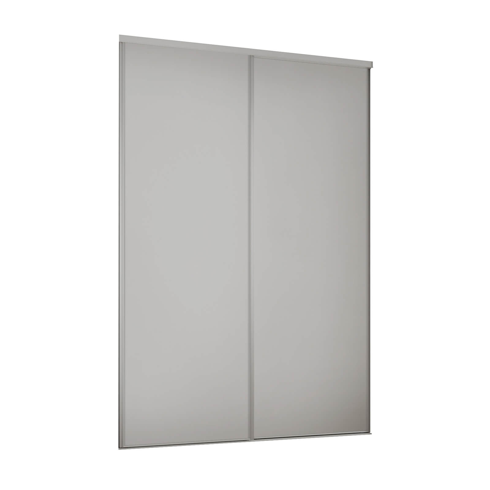 Classic 2 Door Sliding Wardrobe Kit Dove Grey Panel (W)1489 x (H)2260mm