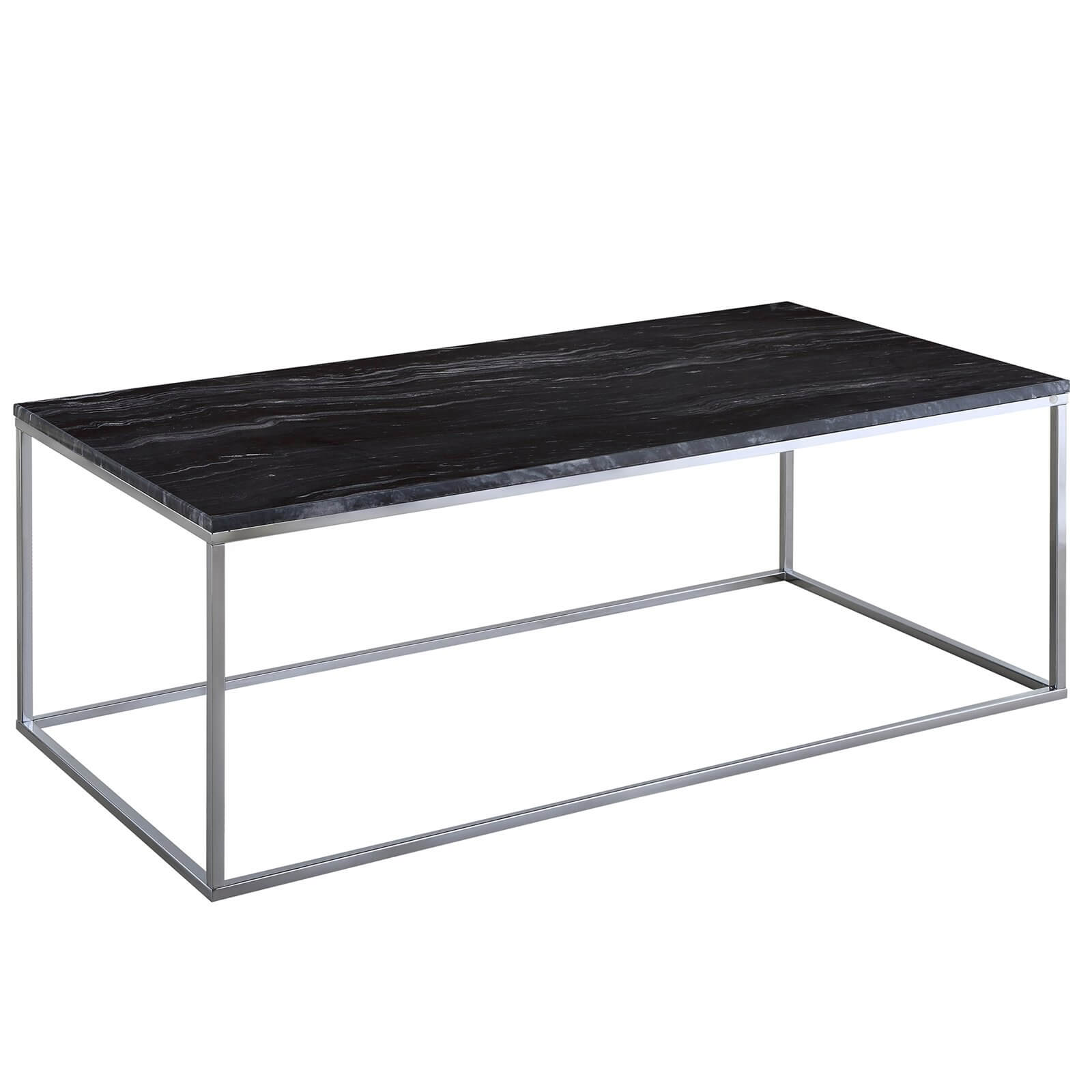 Signet Coffee Table - Black Marble & Chrome