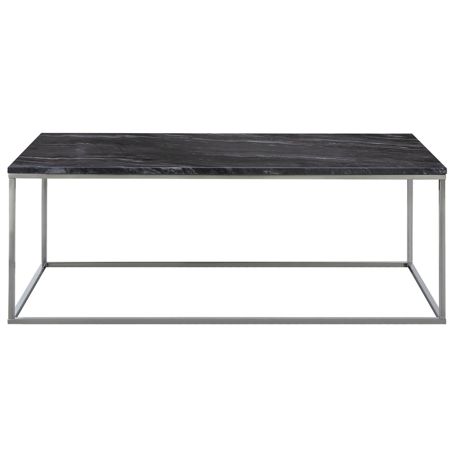 Signet Coffee Table - Black Marble & Chrome