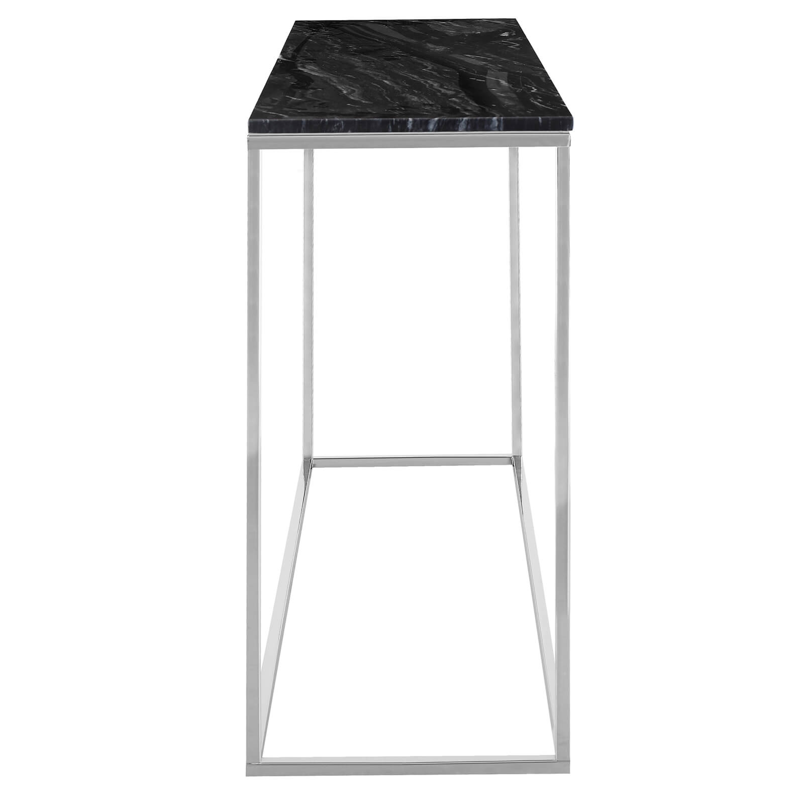 Signet Console Table - Black Marble & Chrome