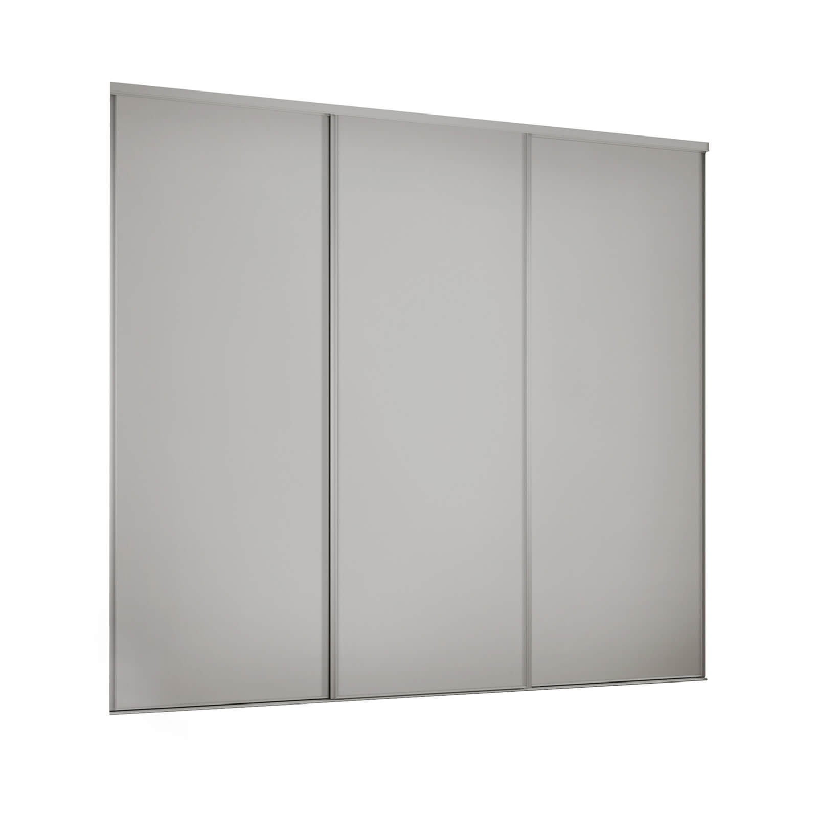 Classic 3 Door Sliding Wardrobe Kit Dove Grey Panel (W)1760 x (H)2260mm
