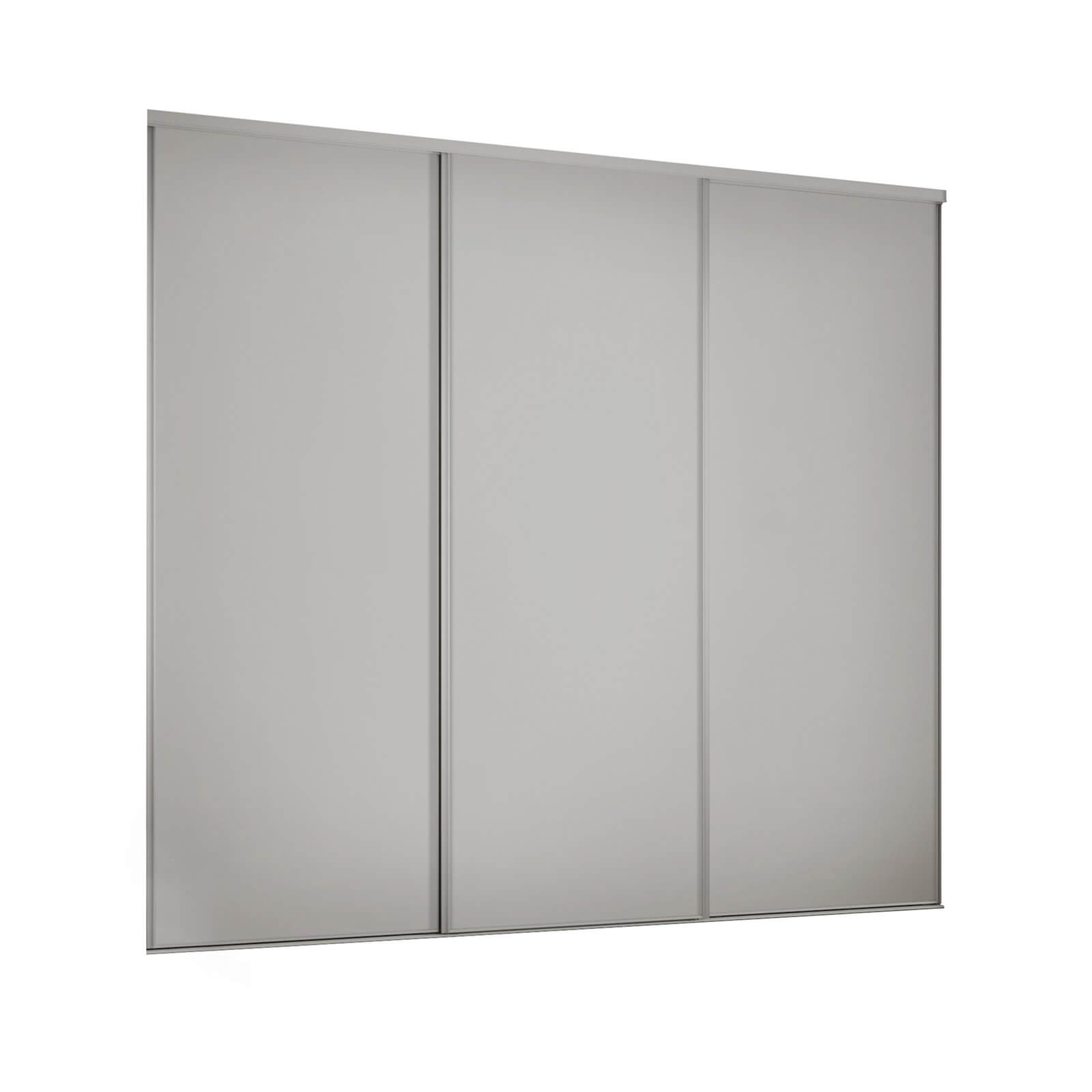 Classic 3 Door Sliding Wardrobe Kit Dove Grey Panel (W)2672 x (H)2260mm