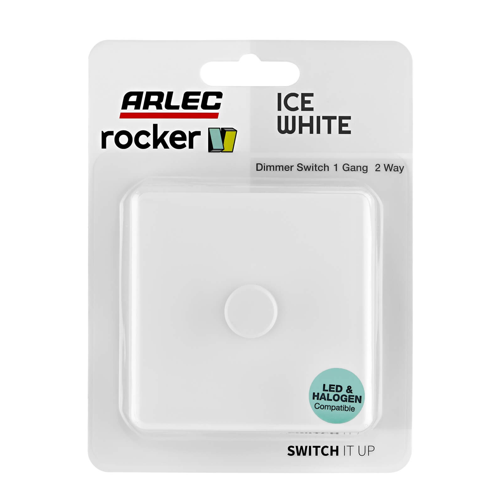 Arlec Rocker 1 Gang 2 Way Ice White Dimmer switch