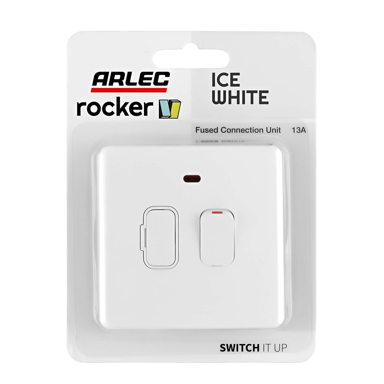 Arlec Rocker  13A Ice White Switched Fused connection unit