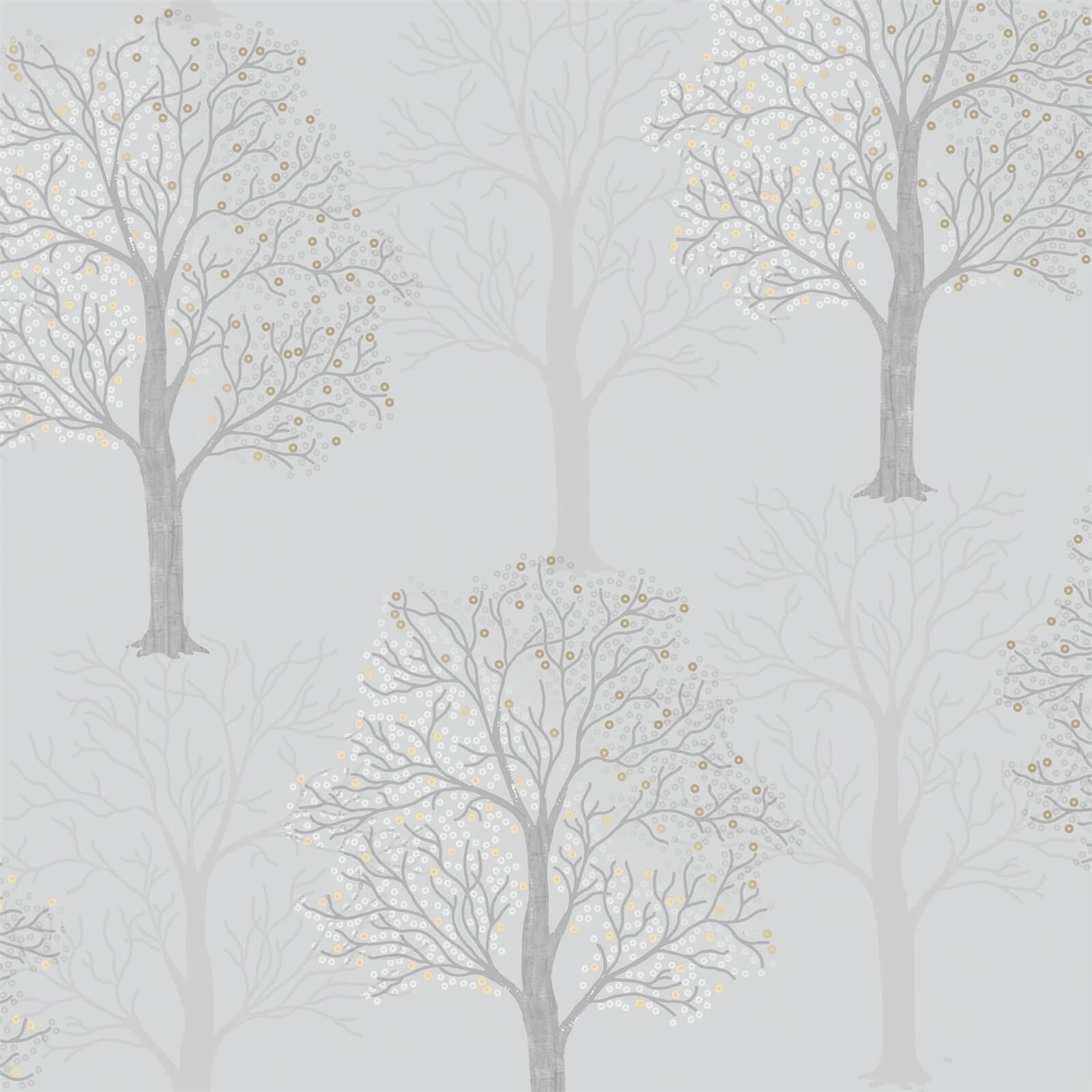 Holden Decor Ornella Tree Embossed Metallic Light Slate Wallpaper