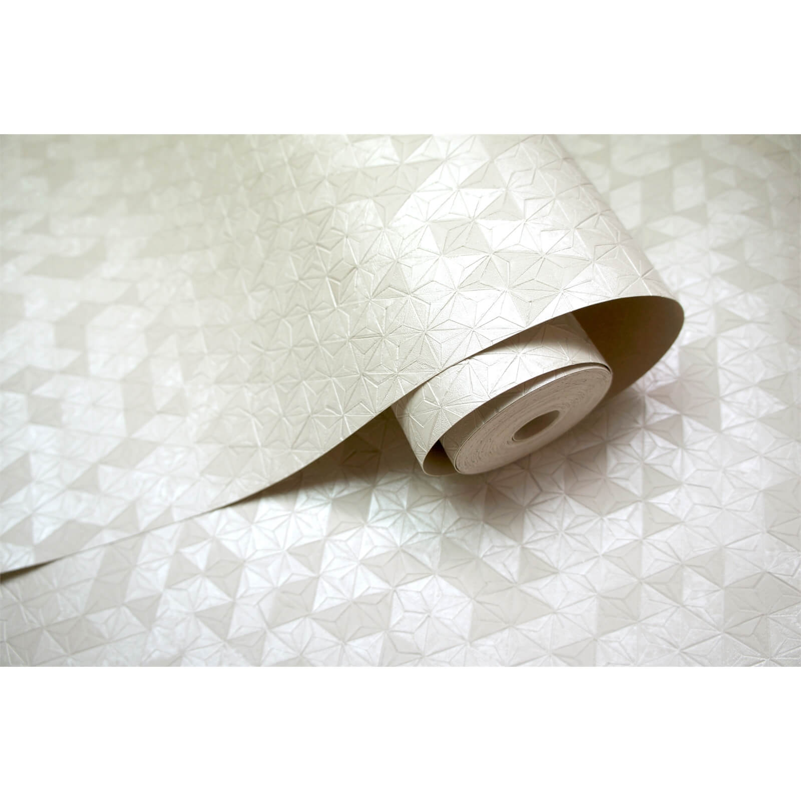 Holden Decor Origami Geometric Embossed Metallic Dove Grey Wallpaper