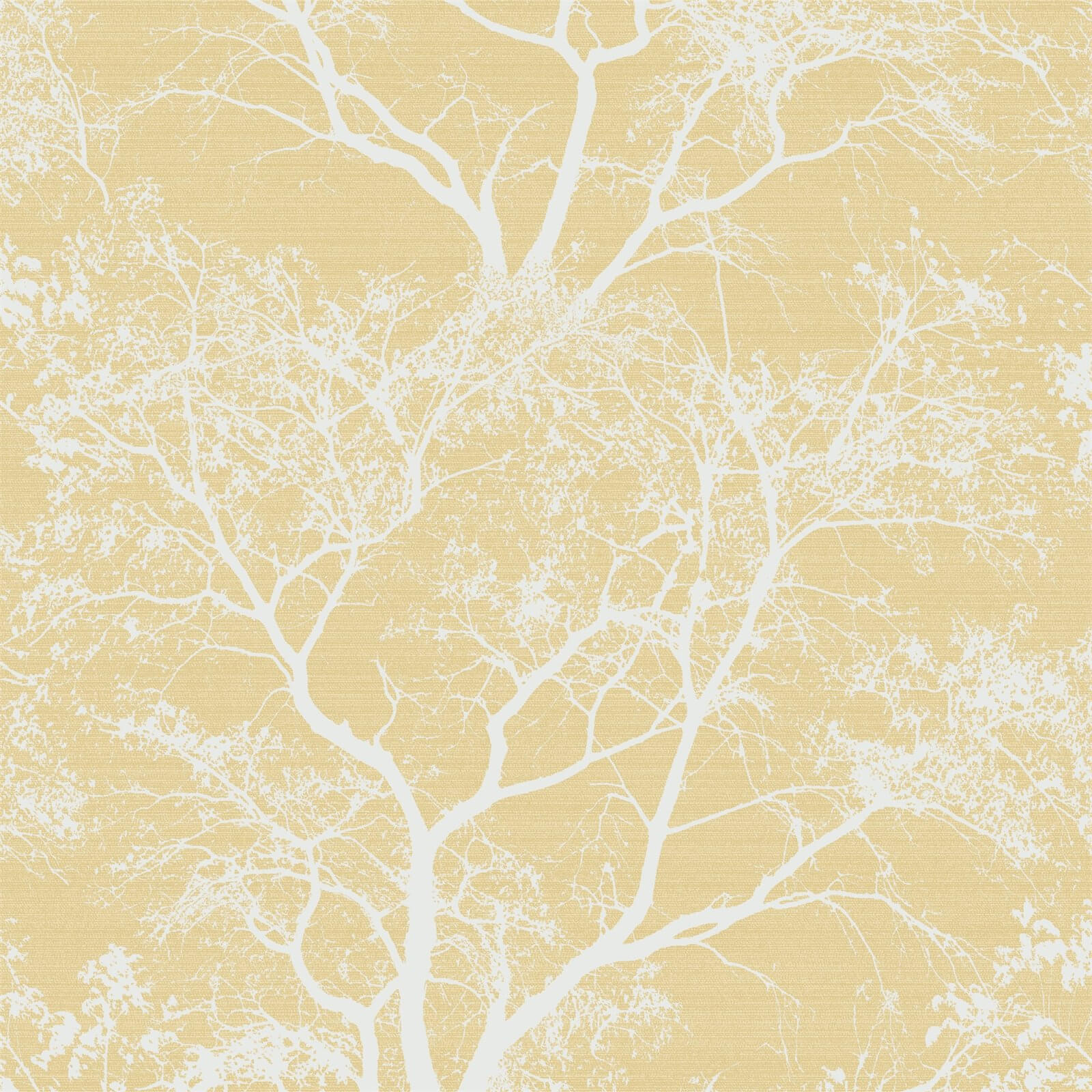 Holden Decor Whispering Trees Textured Metallic Glitter Yellow Wallpaper
