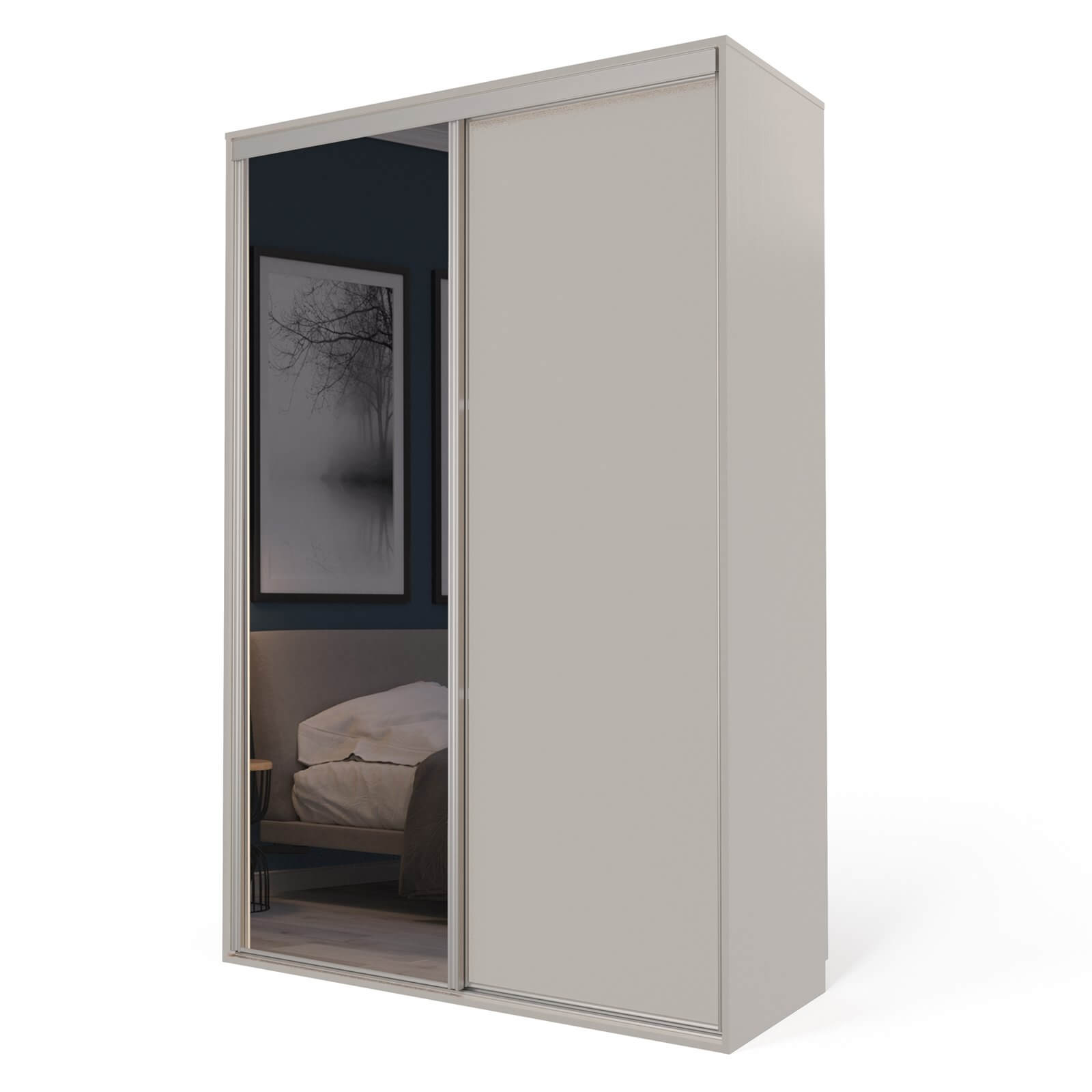 Cashmere Freestanding Sliding Wardrobe with Interiors (W)1530mm