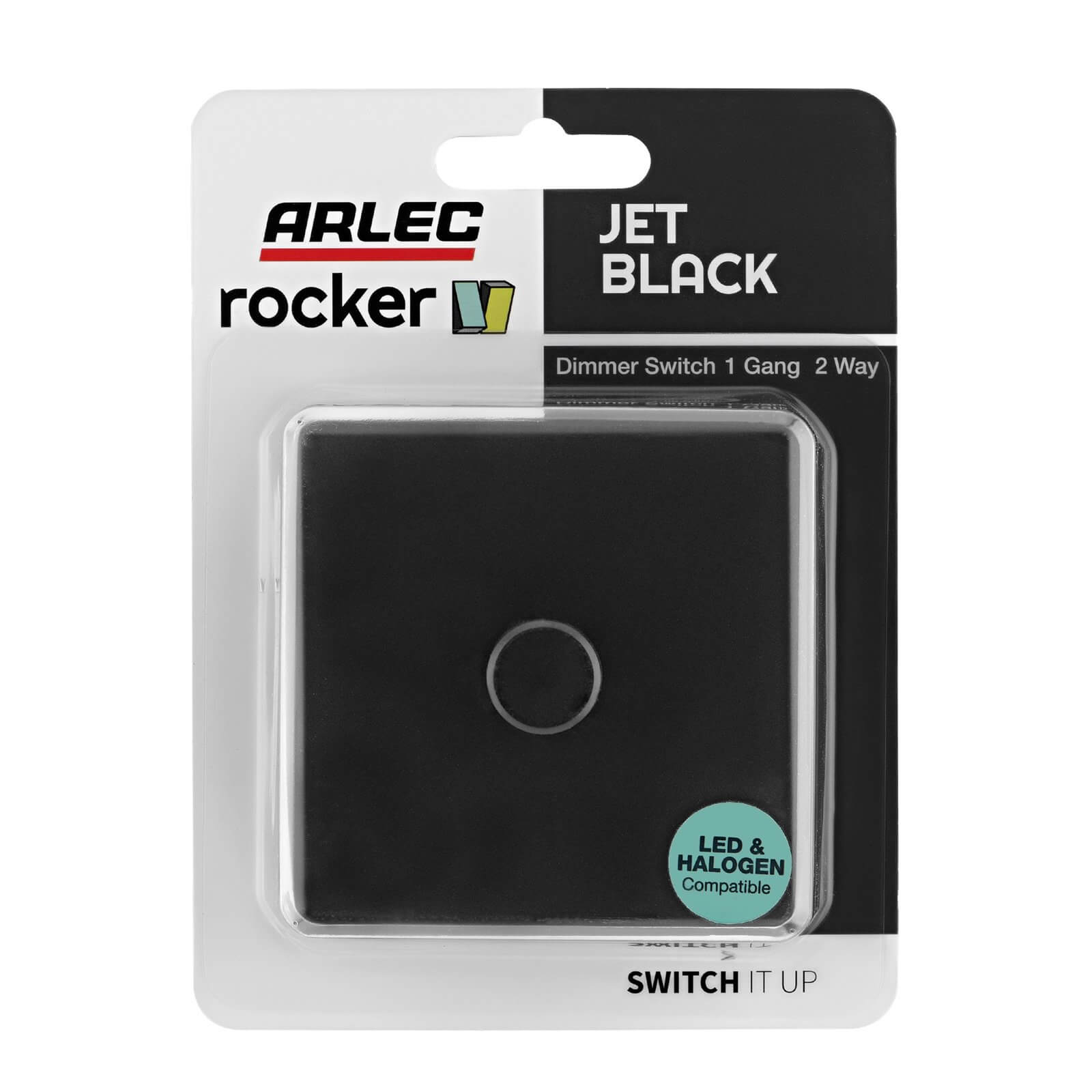 Arlec Rocker 1 Gang 2 Way Jet Black Dimmer switch