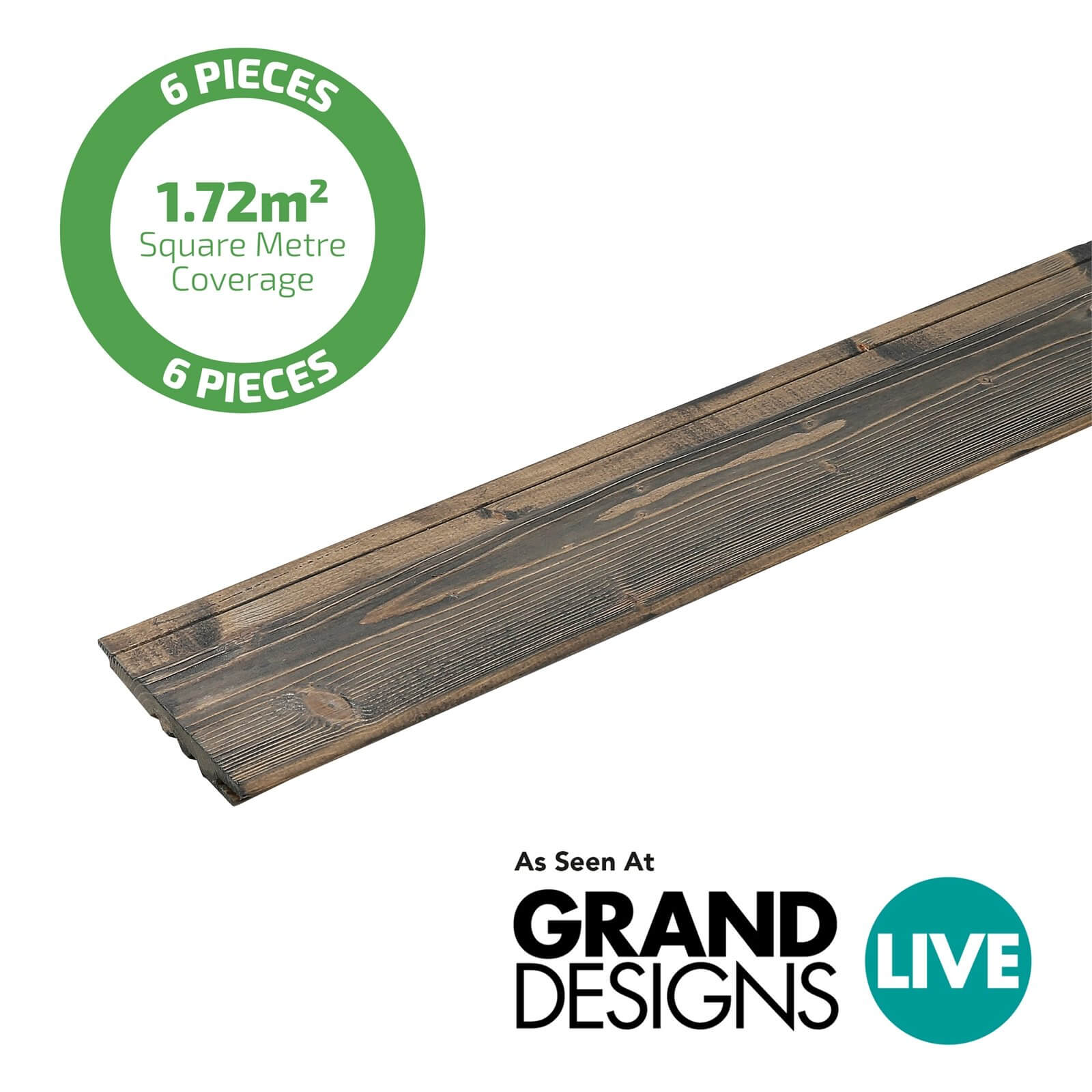 Premium Timber Cladding SertiWOOD Viking Anthracite Grey Secret Fix (6 Pack) 1.72m2