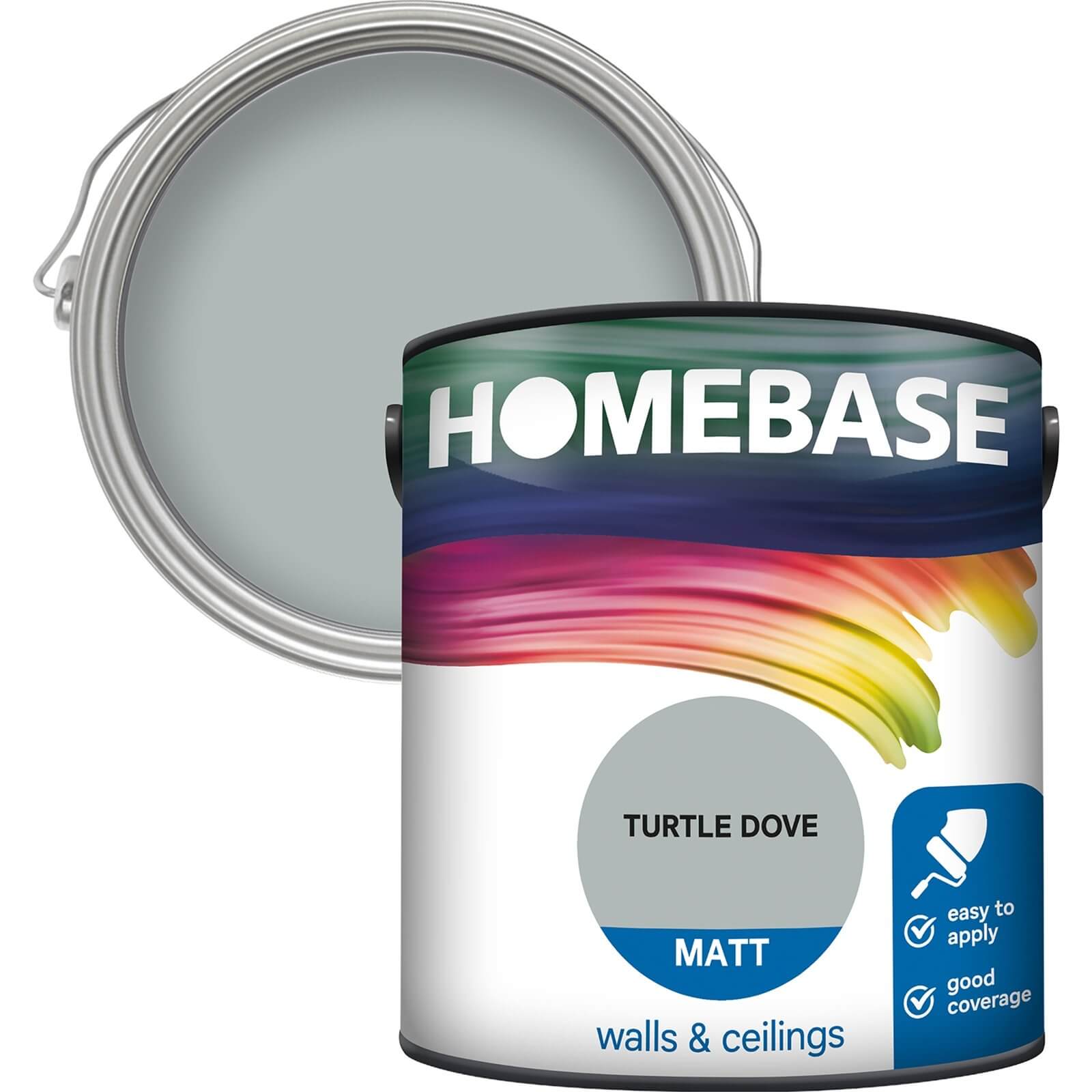 Homebase Matt Emulsion Paint Turtle Dove - 2.5L