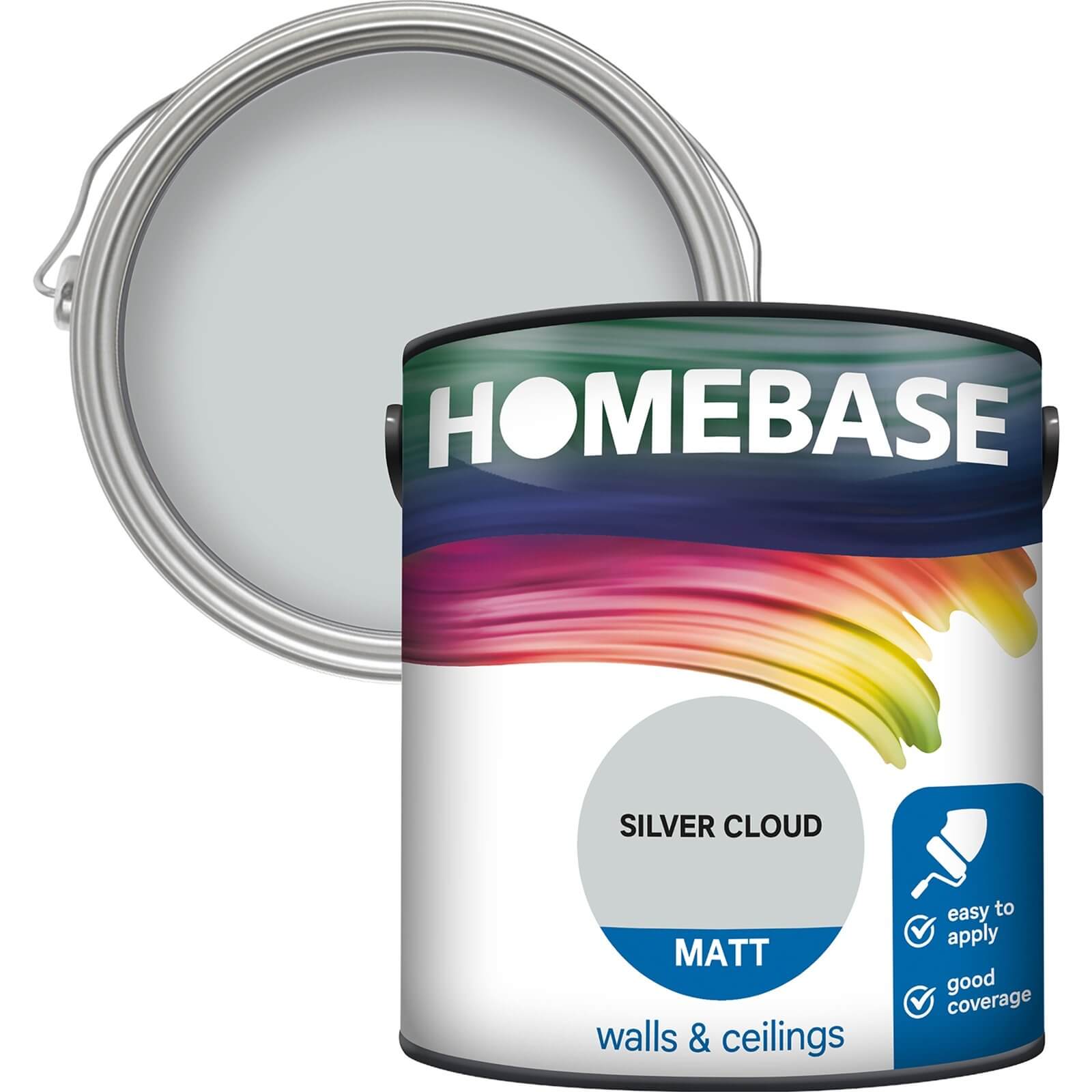Homebase Matt Emulsion Paint Silver Cloud - 2.5L
